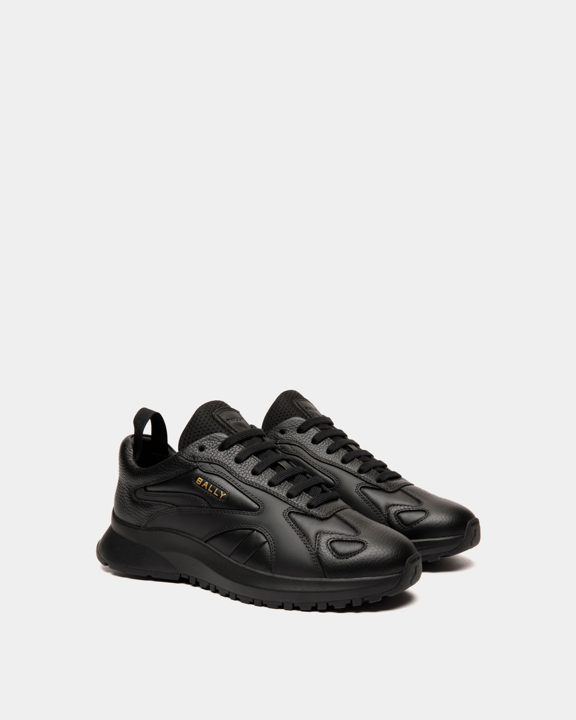 Outline Sneaker In Black Leather - Image 2