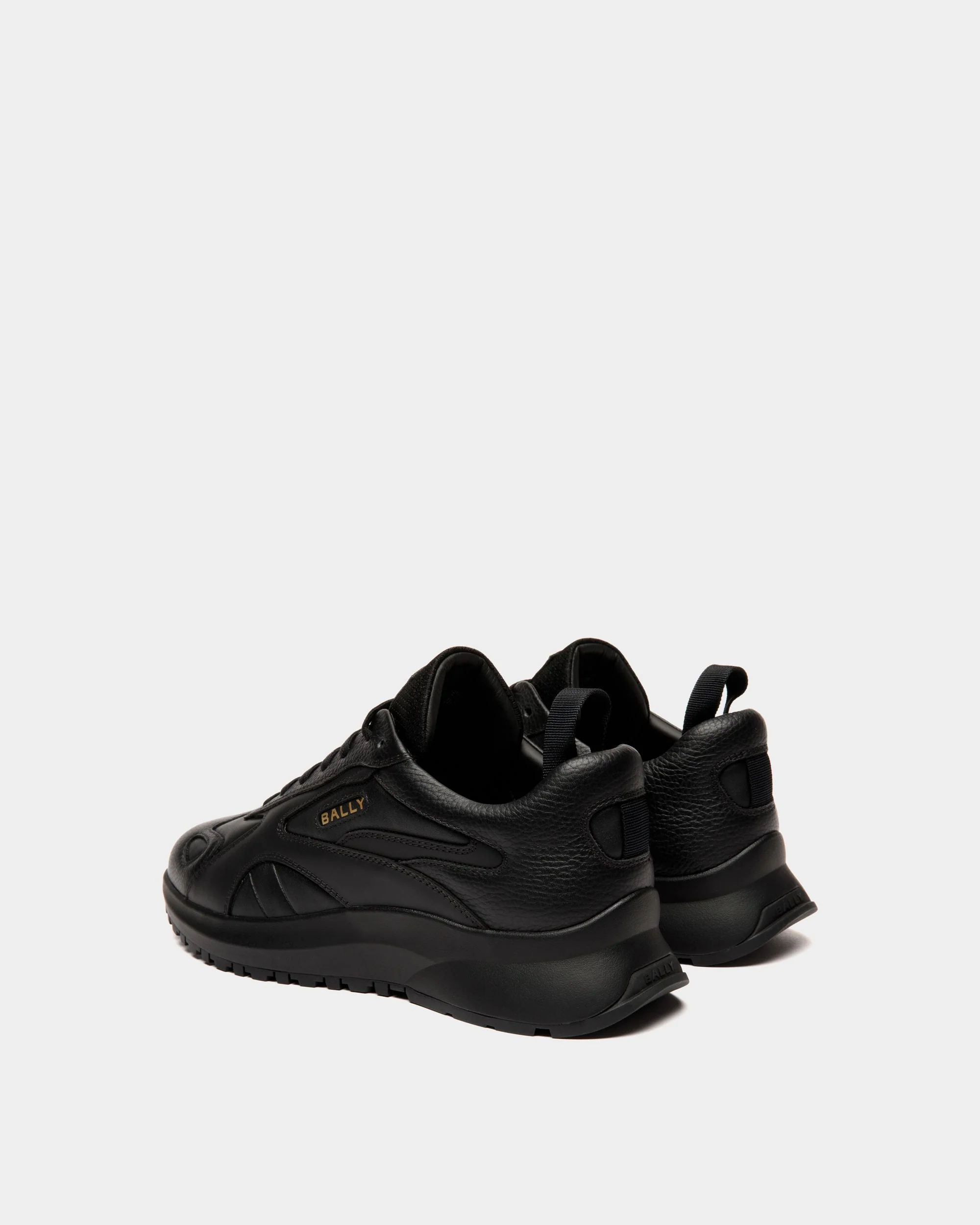 Outline Sneaker In Black Leather - Image 3