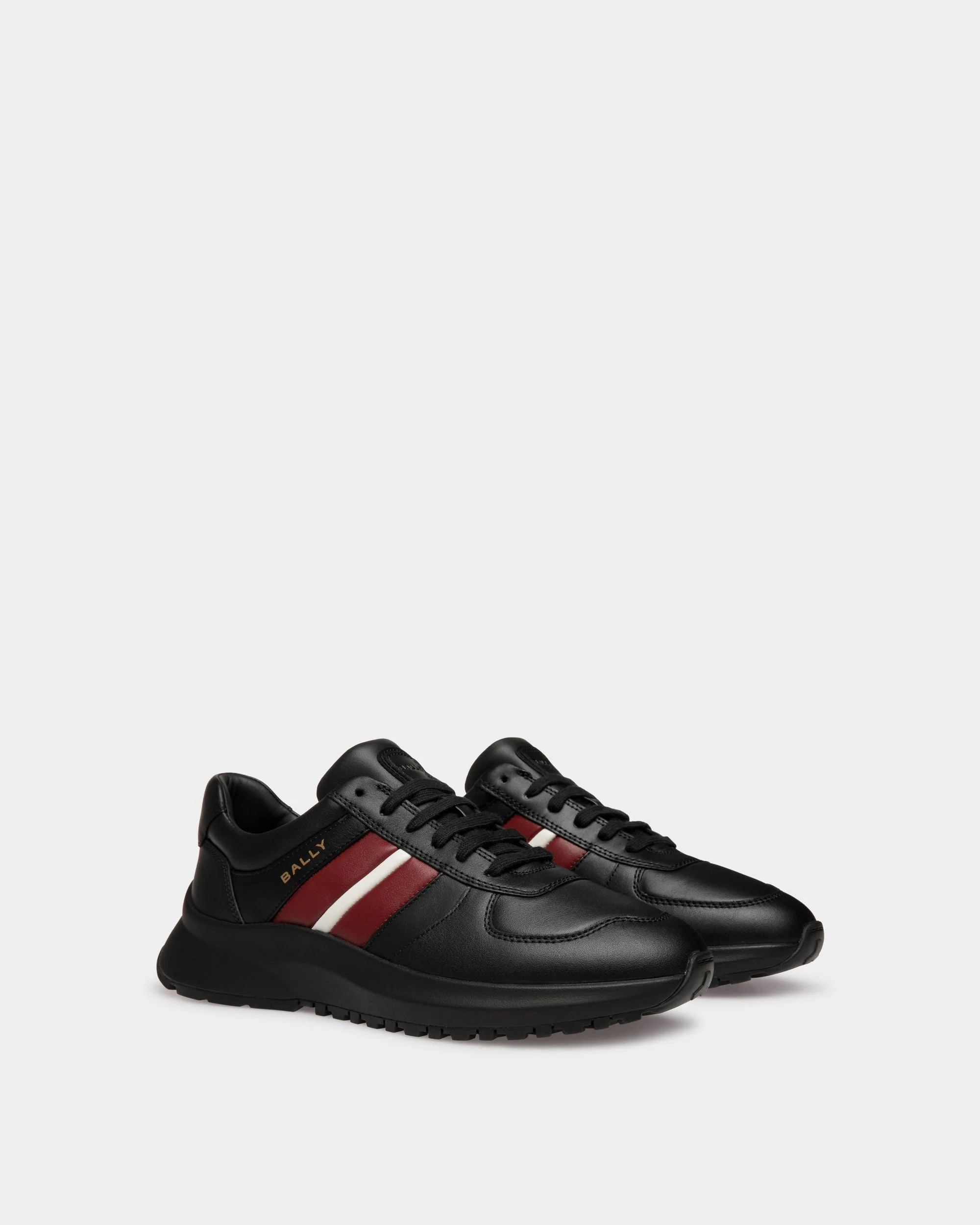 Outline Sneaker In Black Leather - Image 3