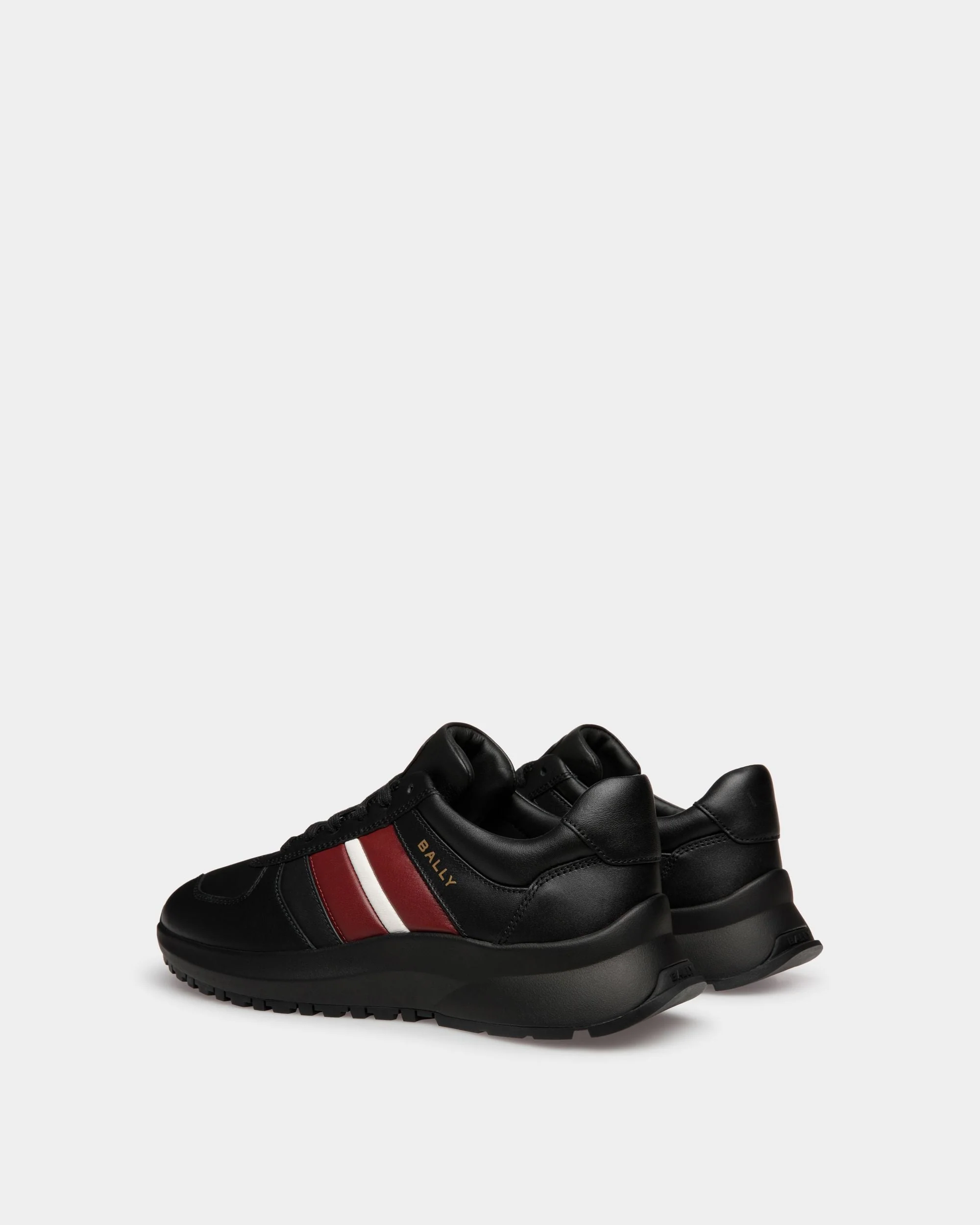 Outline Sneaker In Black Leather - Image 4