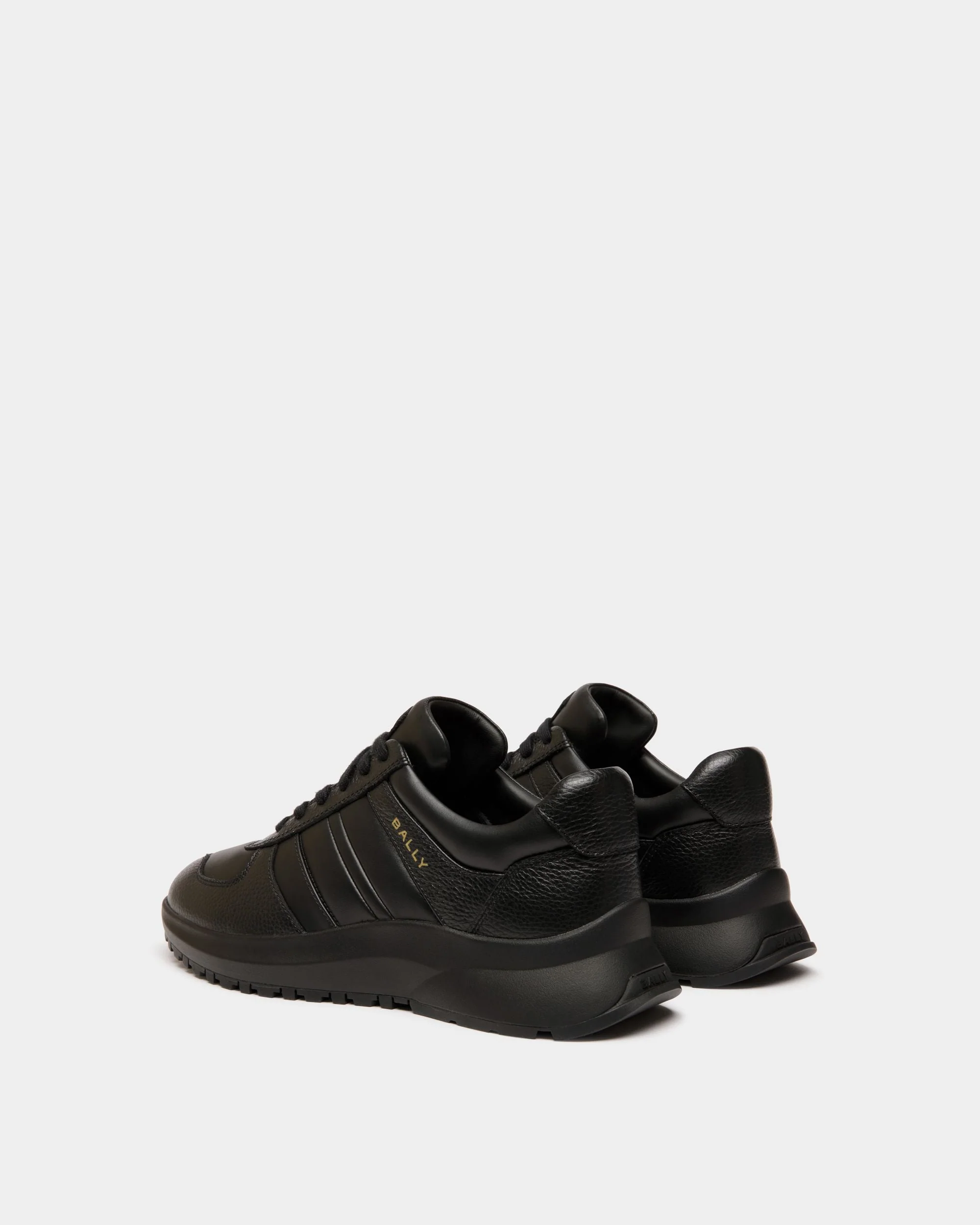 Outline Sneaker in Black Leather - Image 3