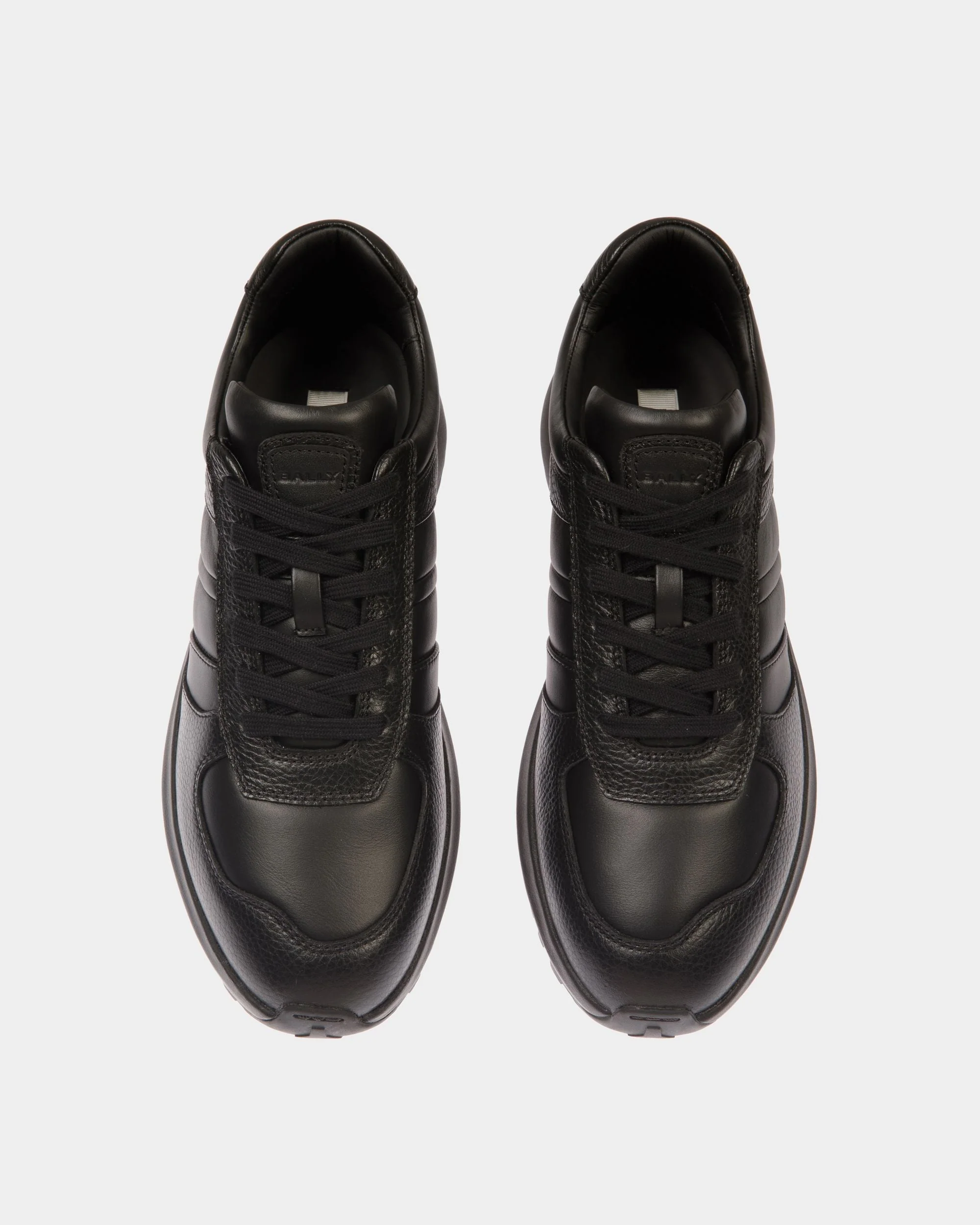 Outline Sneaker in Black Leather - Image 4