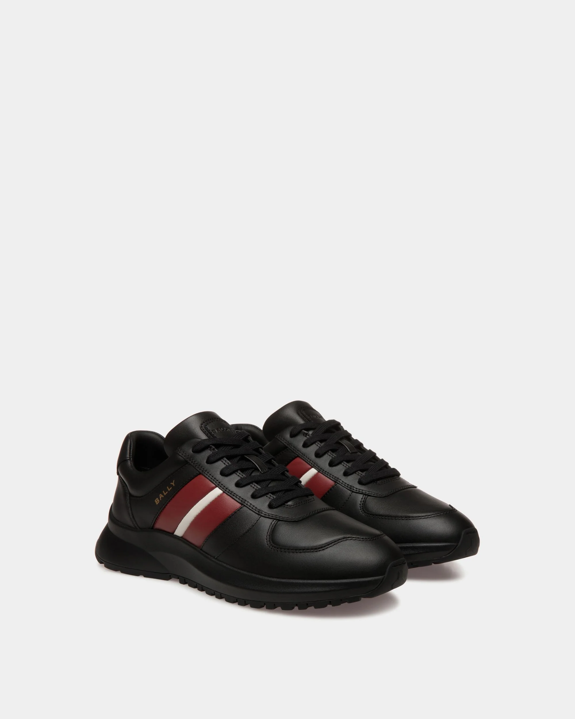 Outline Sneaker in Black Leather - Image 3