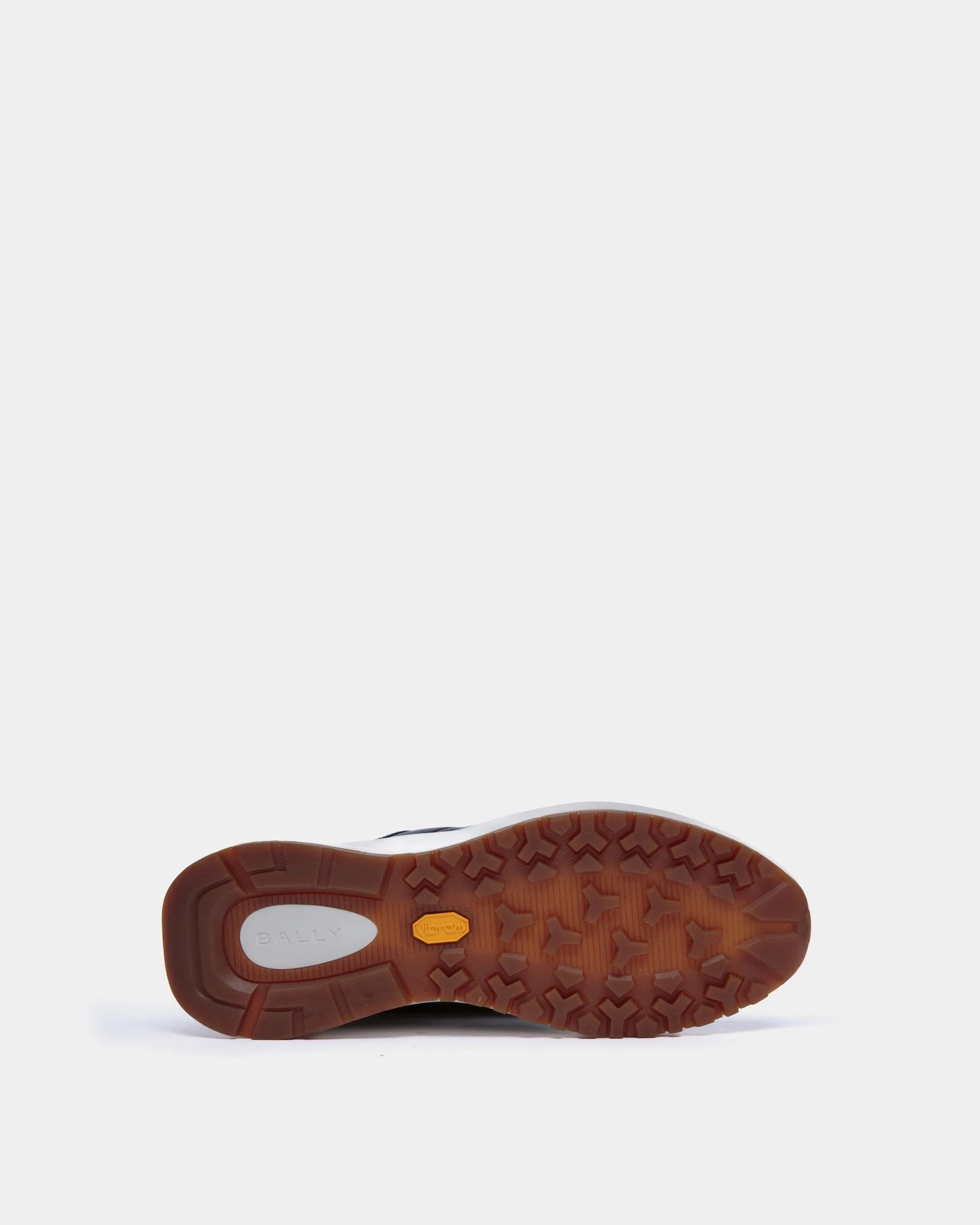 Outline Sneaker In Blue Grained Leather - Image 4