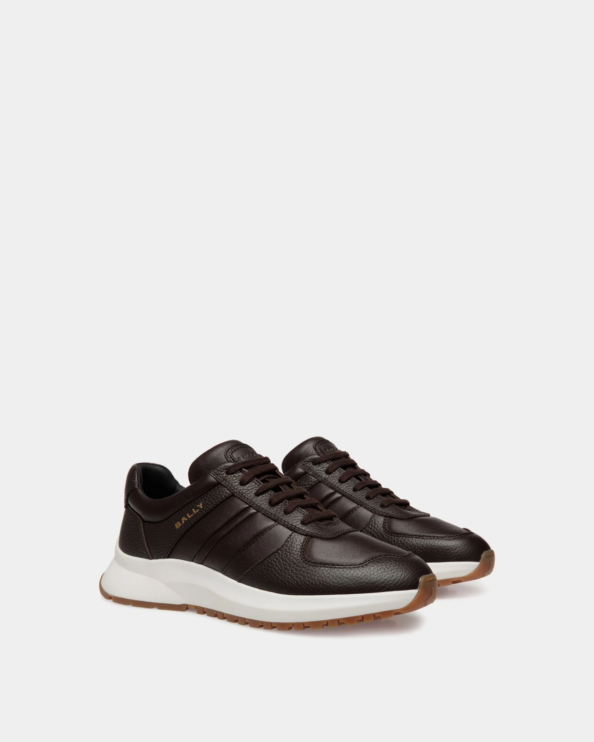 Outline Sneaker In Ebano Grained Leather - Image 2