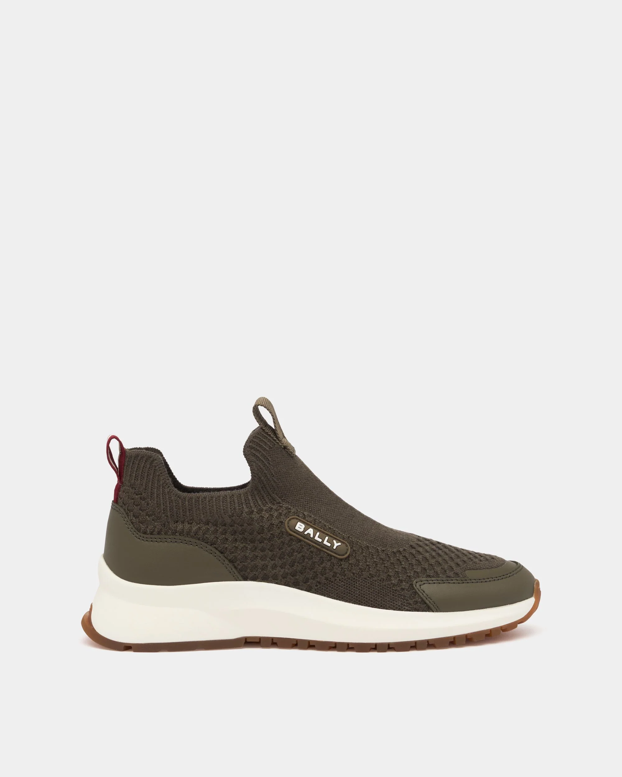 Outline Sneaker in Military Green Knit Wool and Acrylic