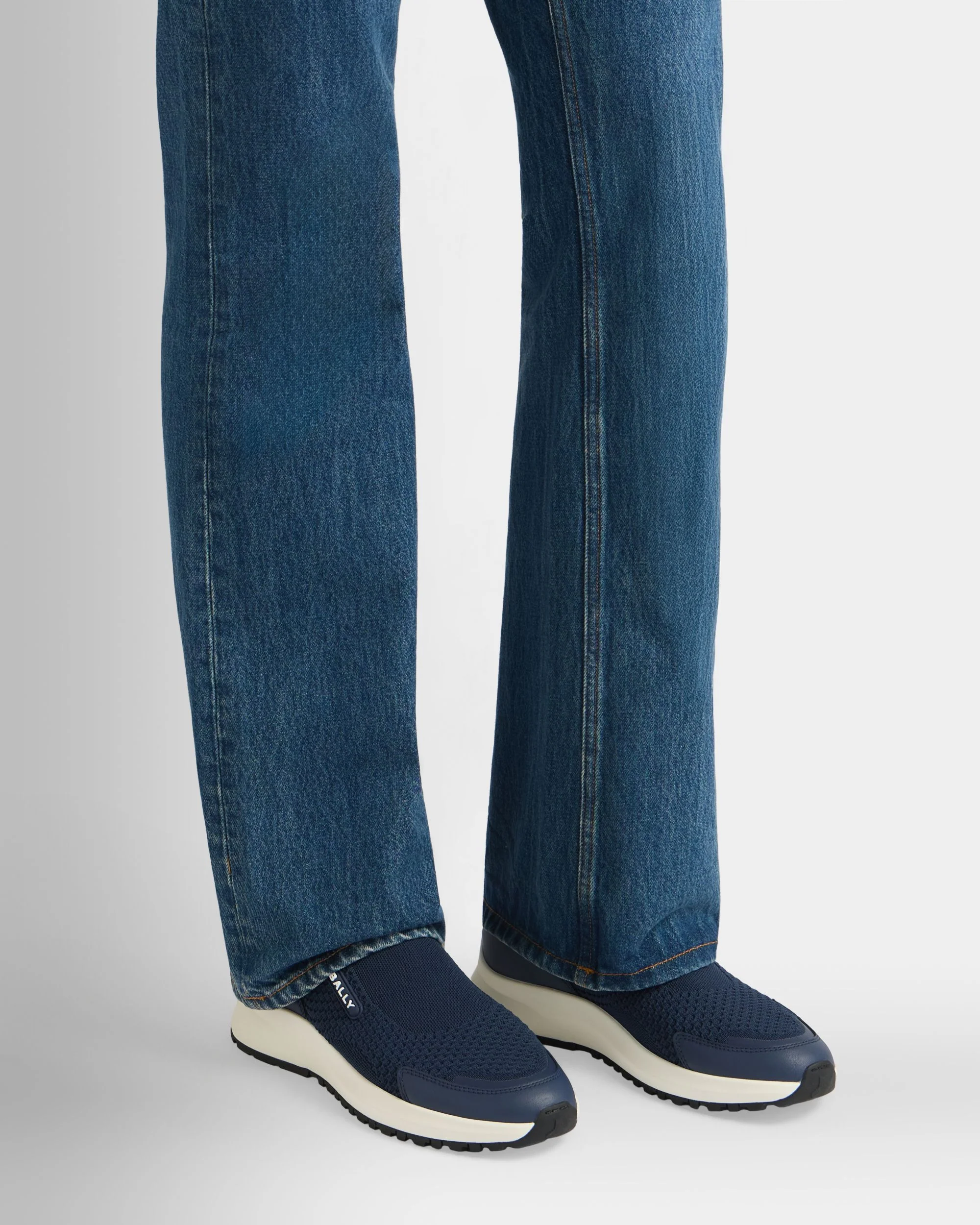 Outline Sneaker in Navy Blue Fabric - Image 2