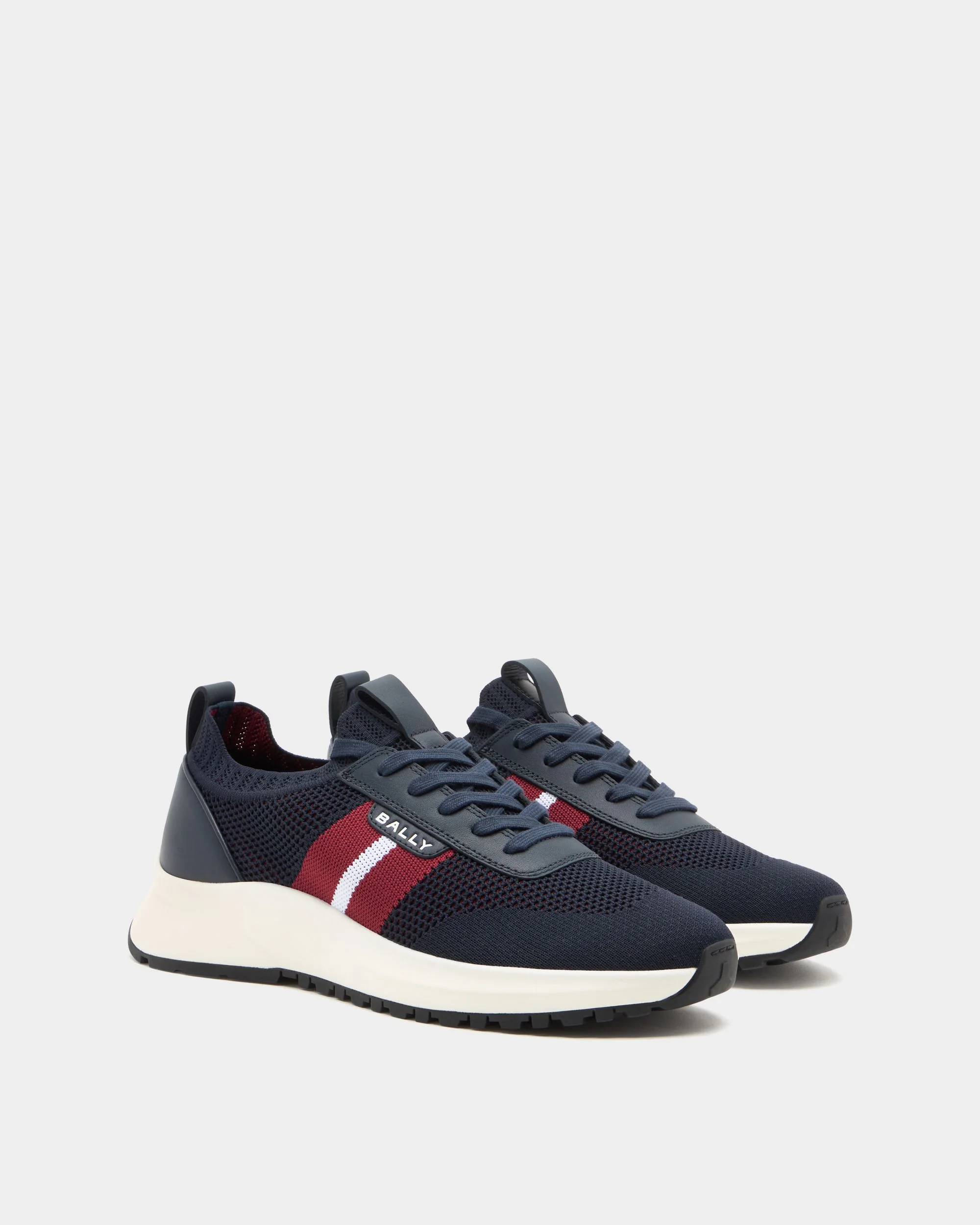 Outline Sneaker in Navy Blue Fabric - Image 3