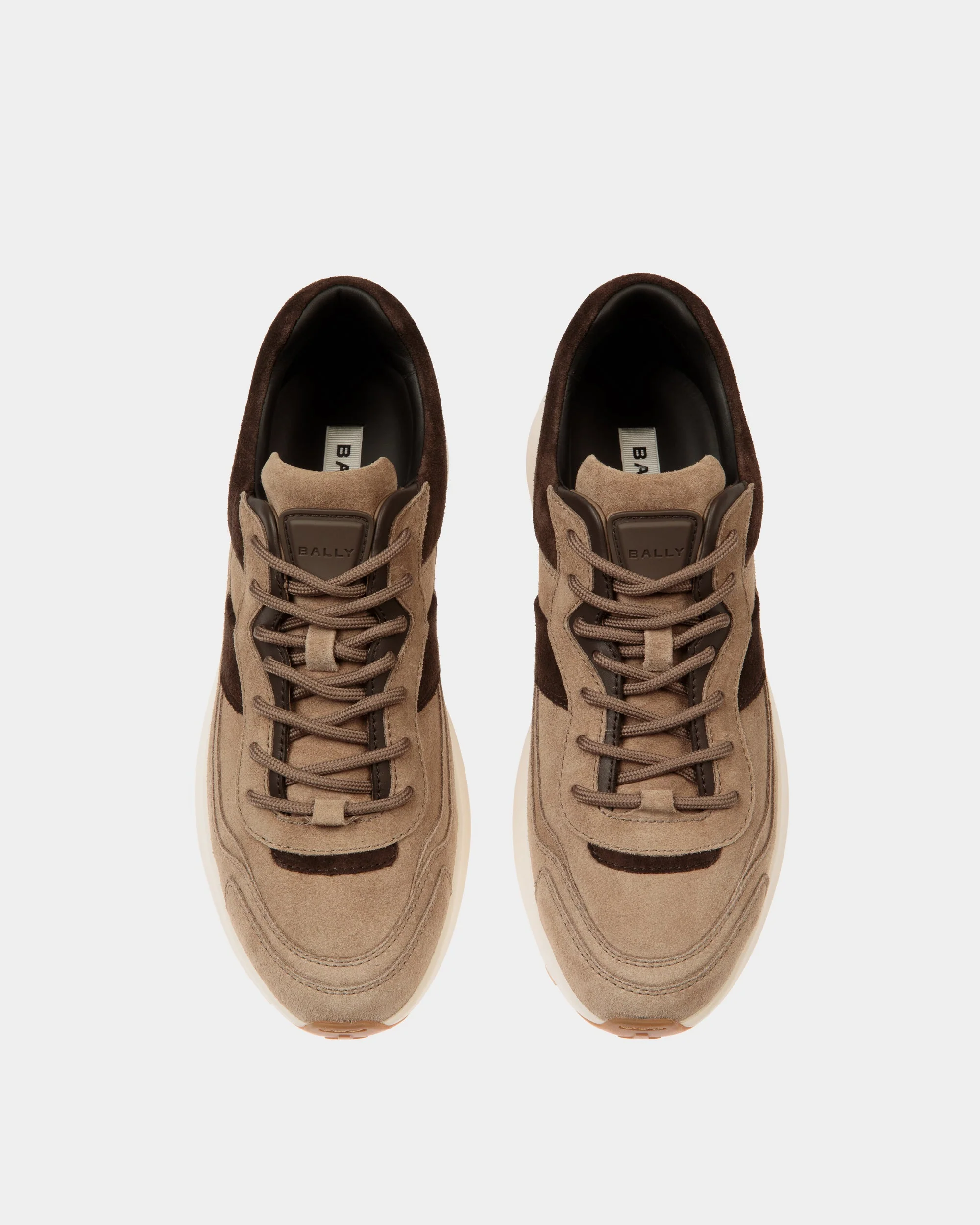 Outline Sneaker in Taupe and Ebano Suede - Image 5