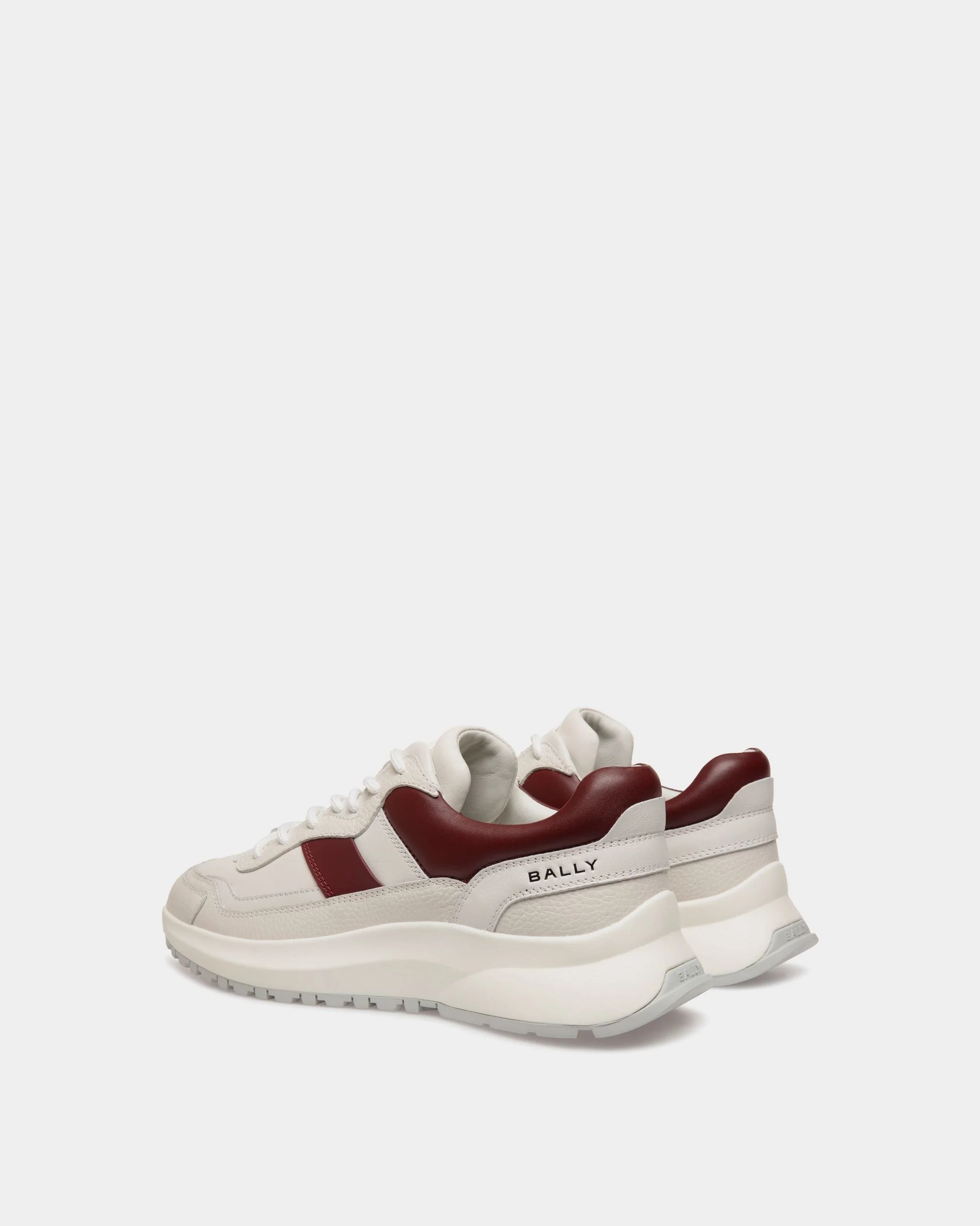 Outline Sneaker in White And Heritage Red Leather - Image 3
