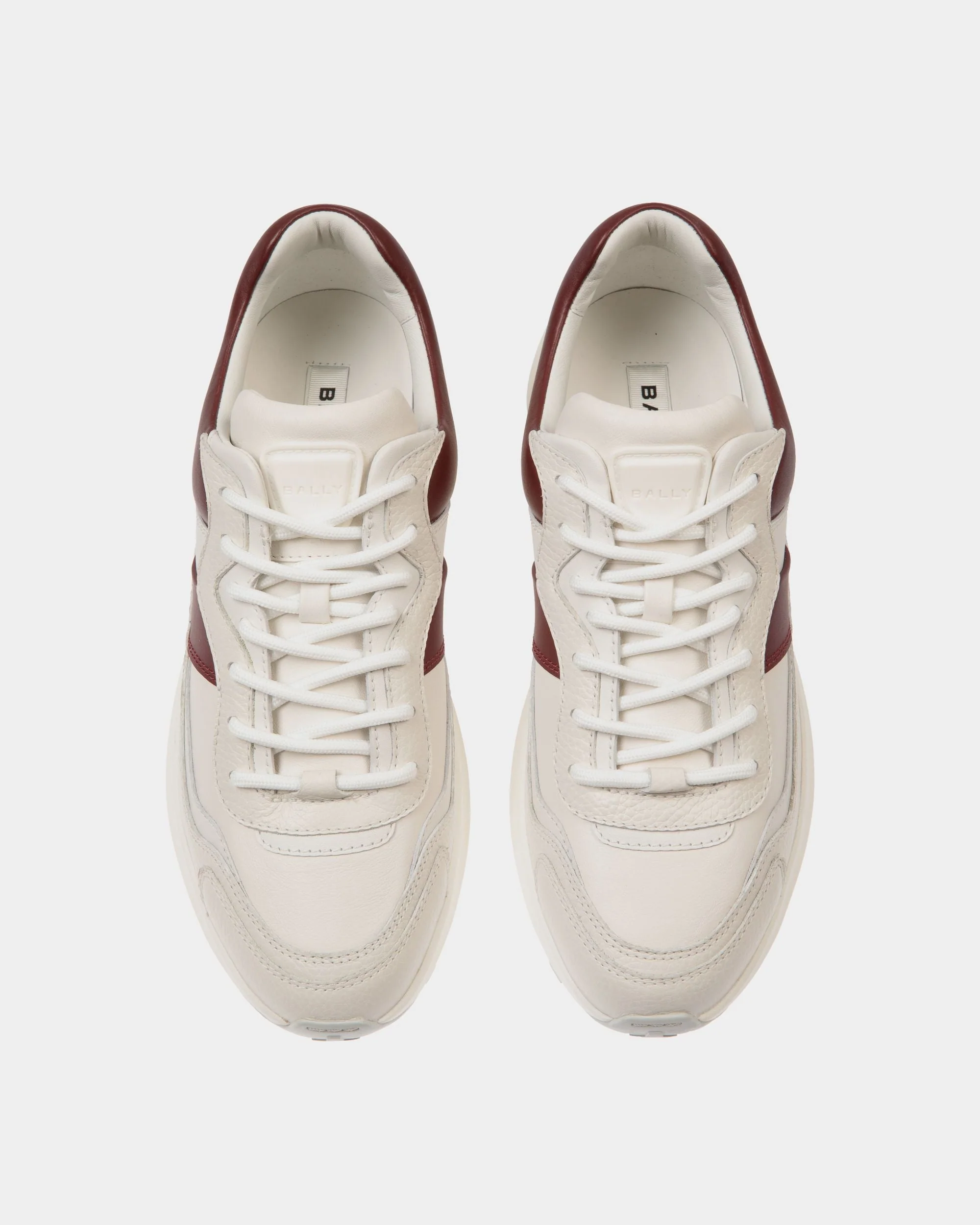 Outline Sneaker in White And Heritage Red Leather - Image 4