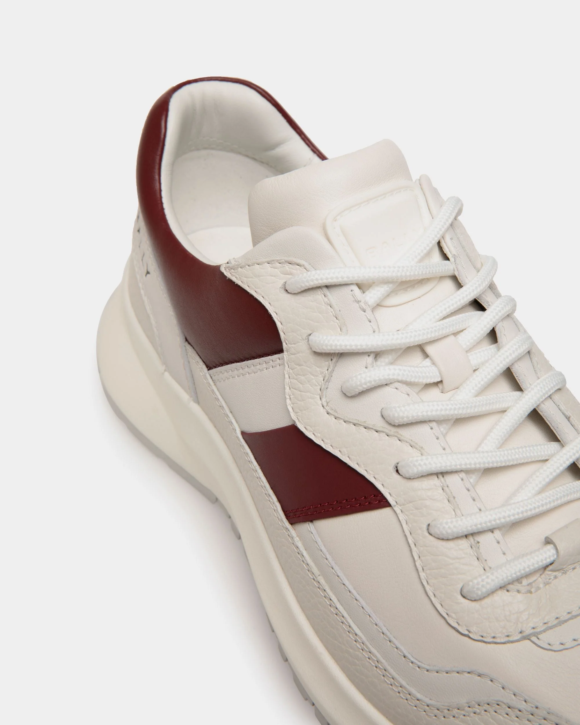 Outline Sneaker in White And Heritage Red Leather - Image 5