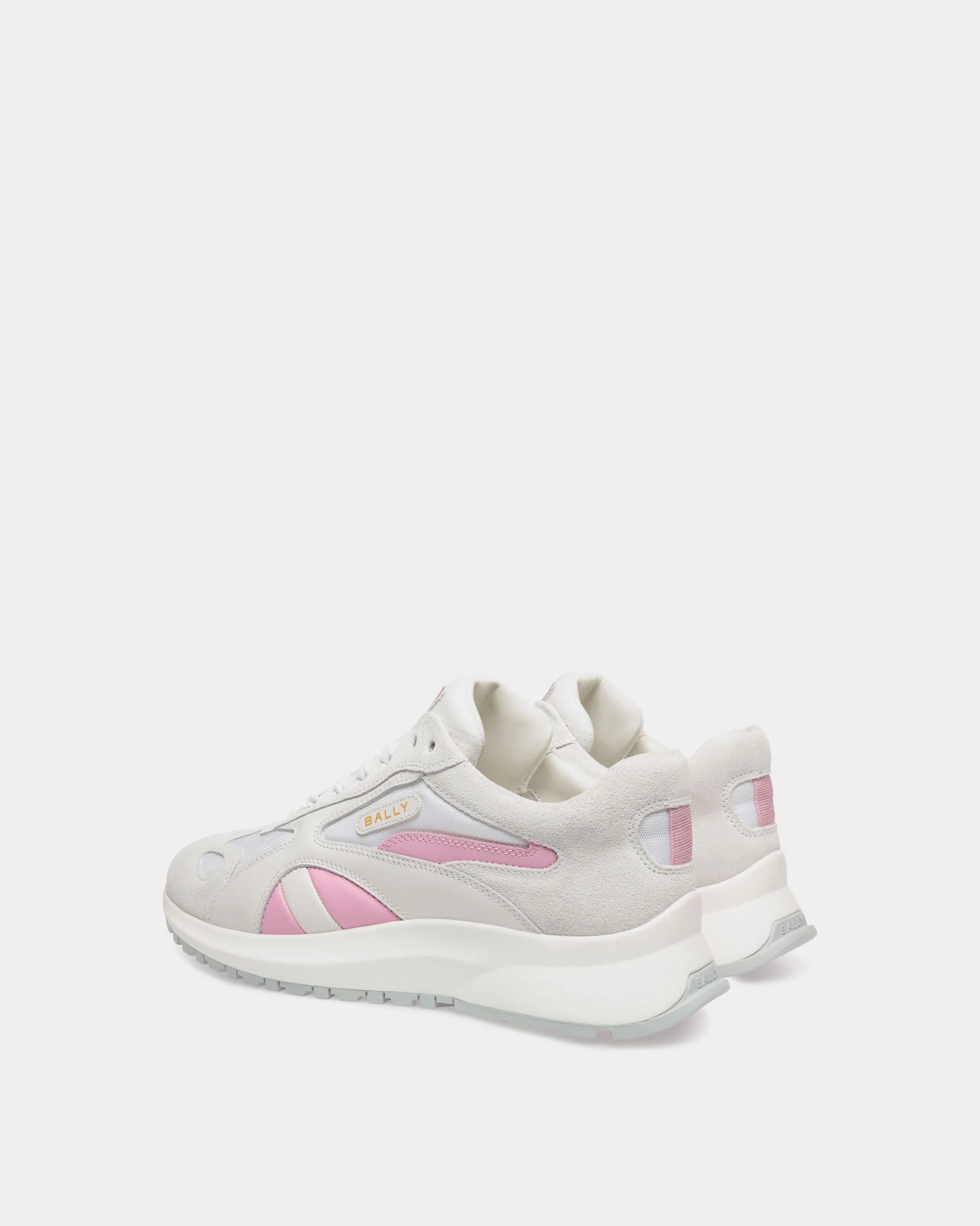 Outline Sneaker In White Faux Suede - Image 3