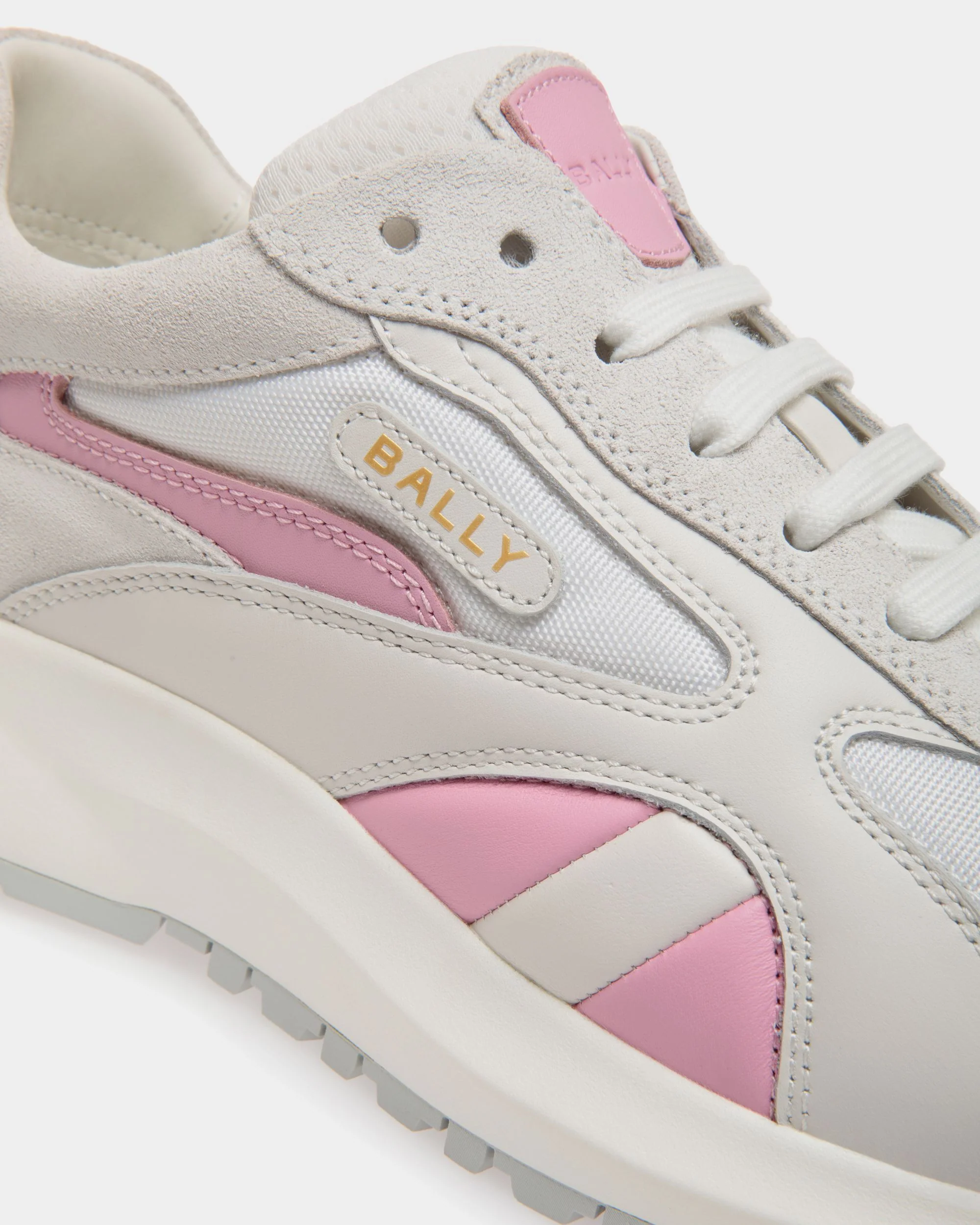 Outline Sneaker In White Faux Suede - Image 5