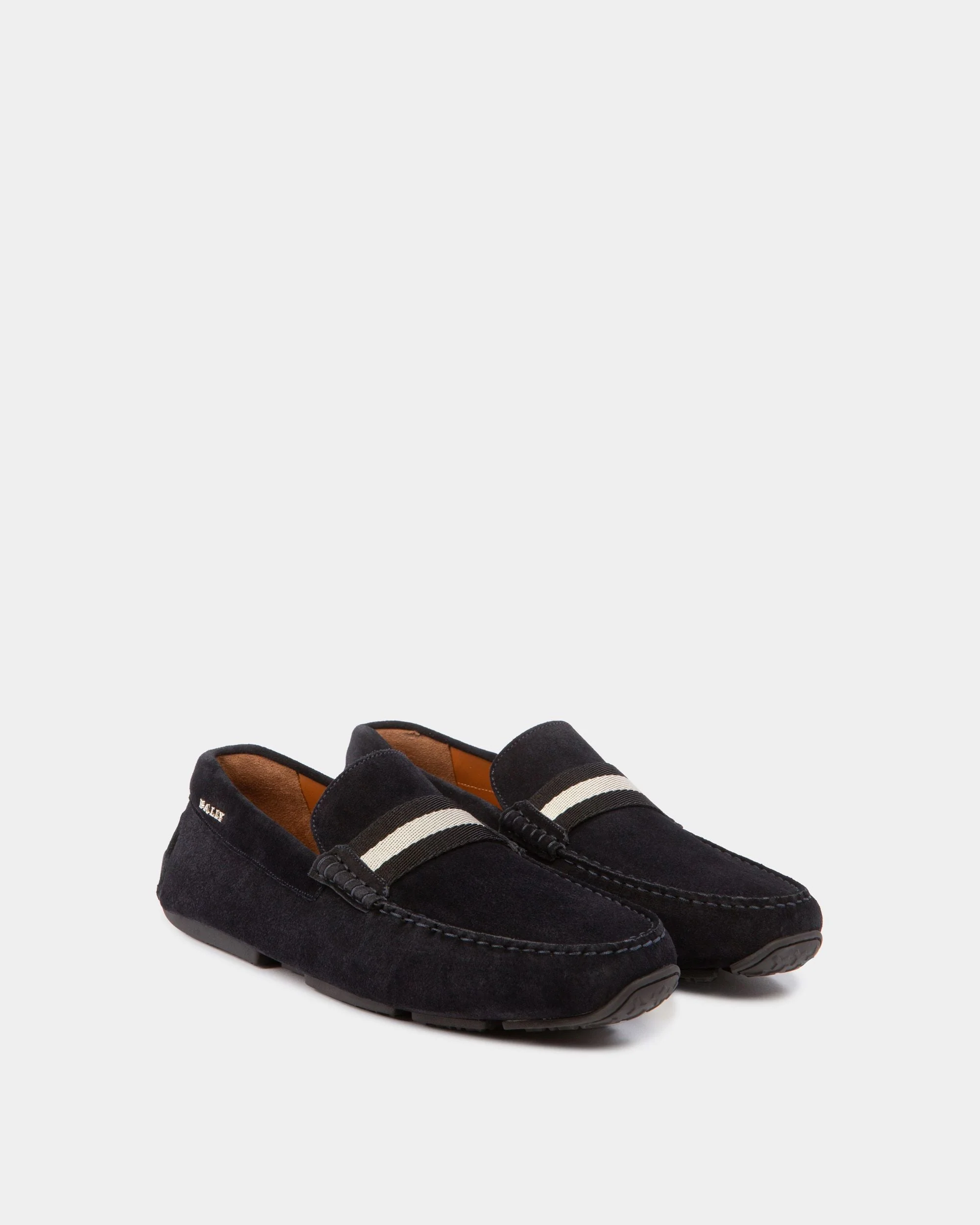 Pearce Leather Drivers In Navy - Image 3
