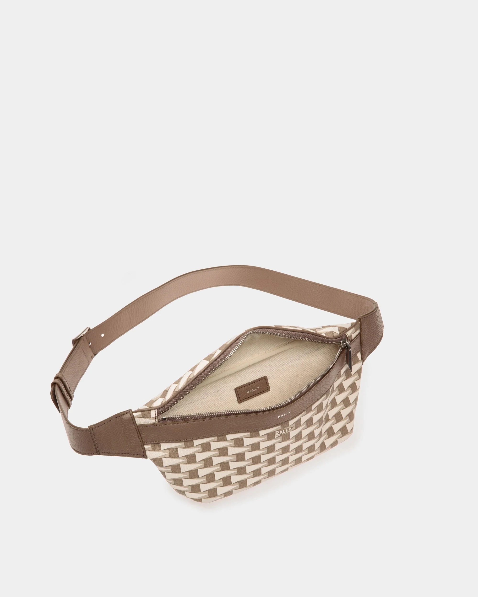 Pennant Belt Bag in Beige Pennant Motif TPU - Image 4
