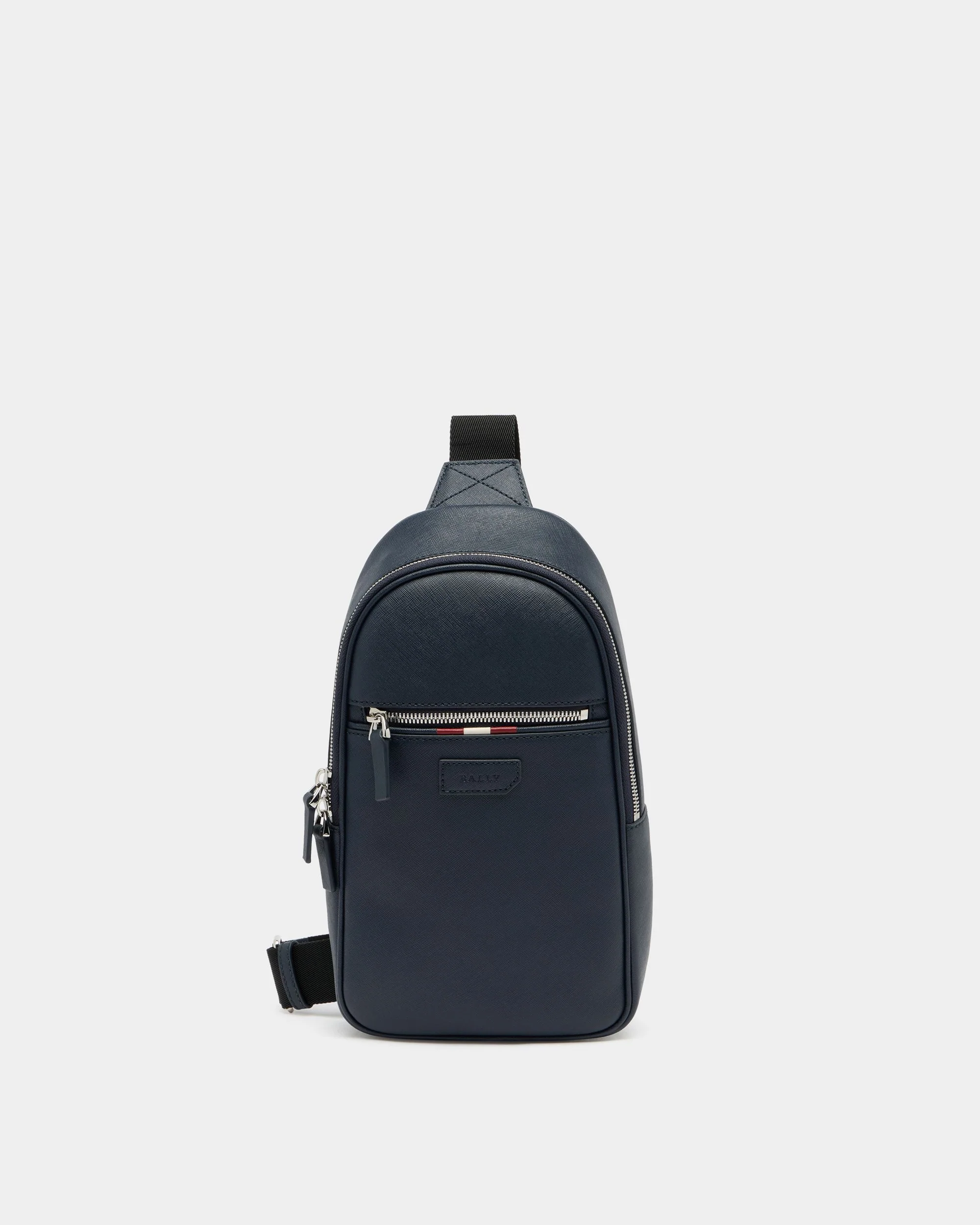 Phil Leather Sling Bag In Navy