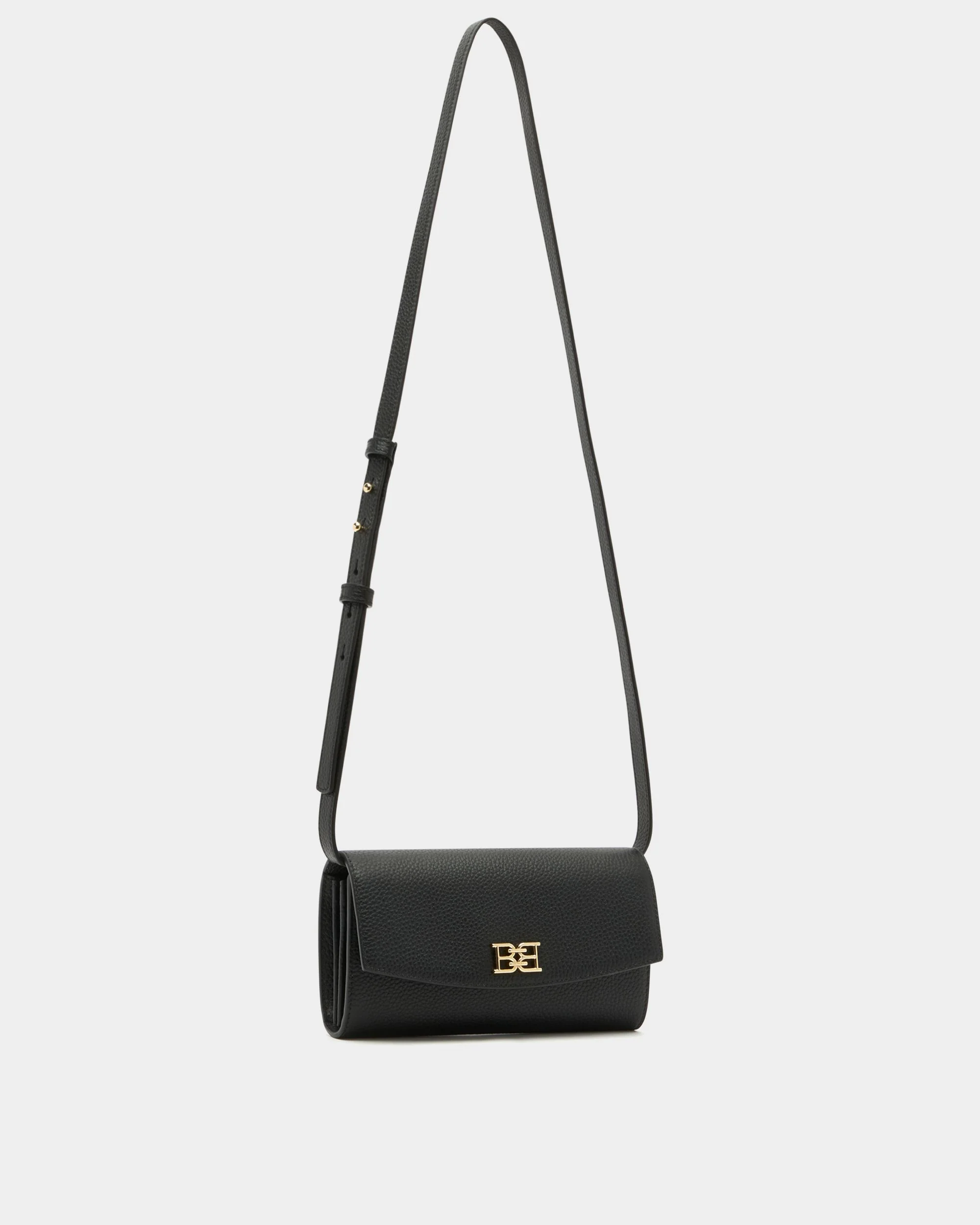 Phone Wallet in Black Grained Leather - Image 3