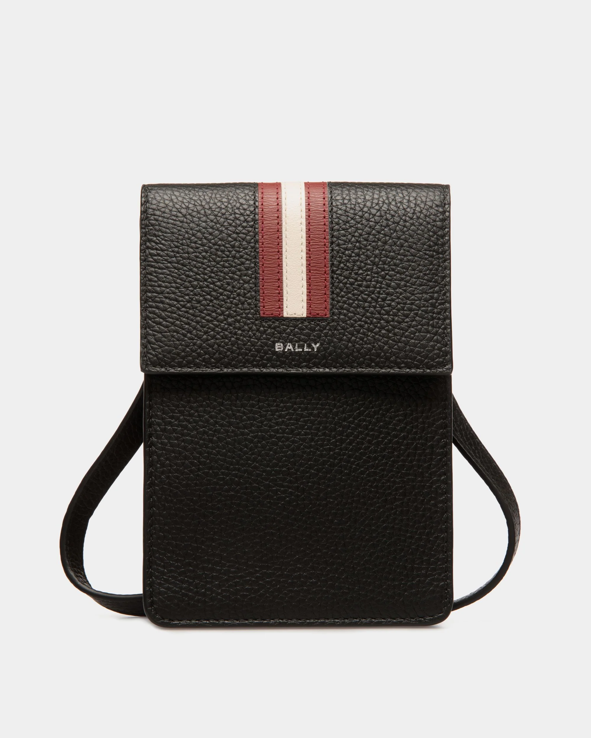Phone Wallet In Black Leather