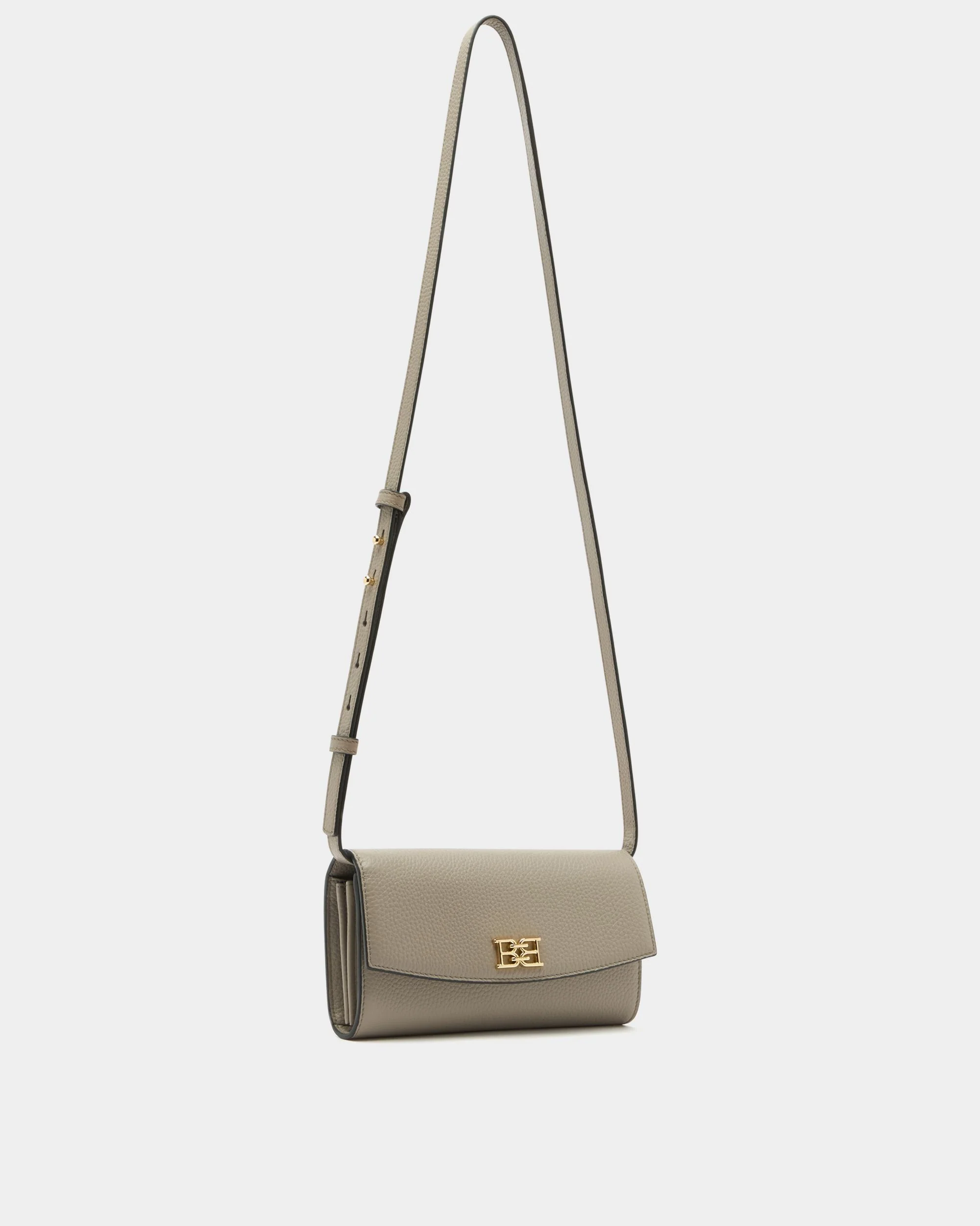 Phone Wallet in Taupe Grained Leather - Image 3