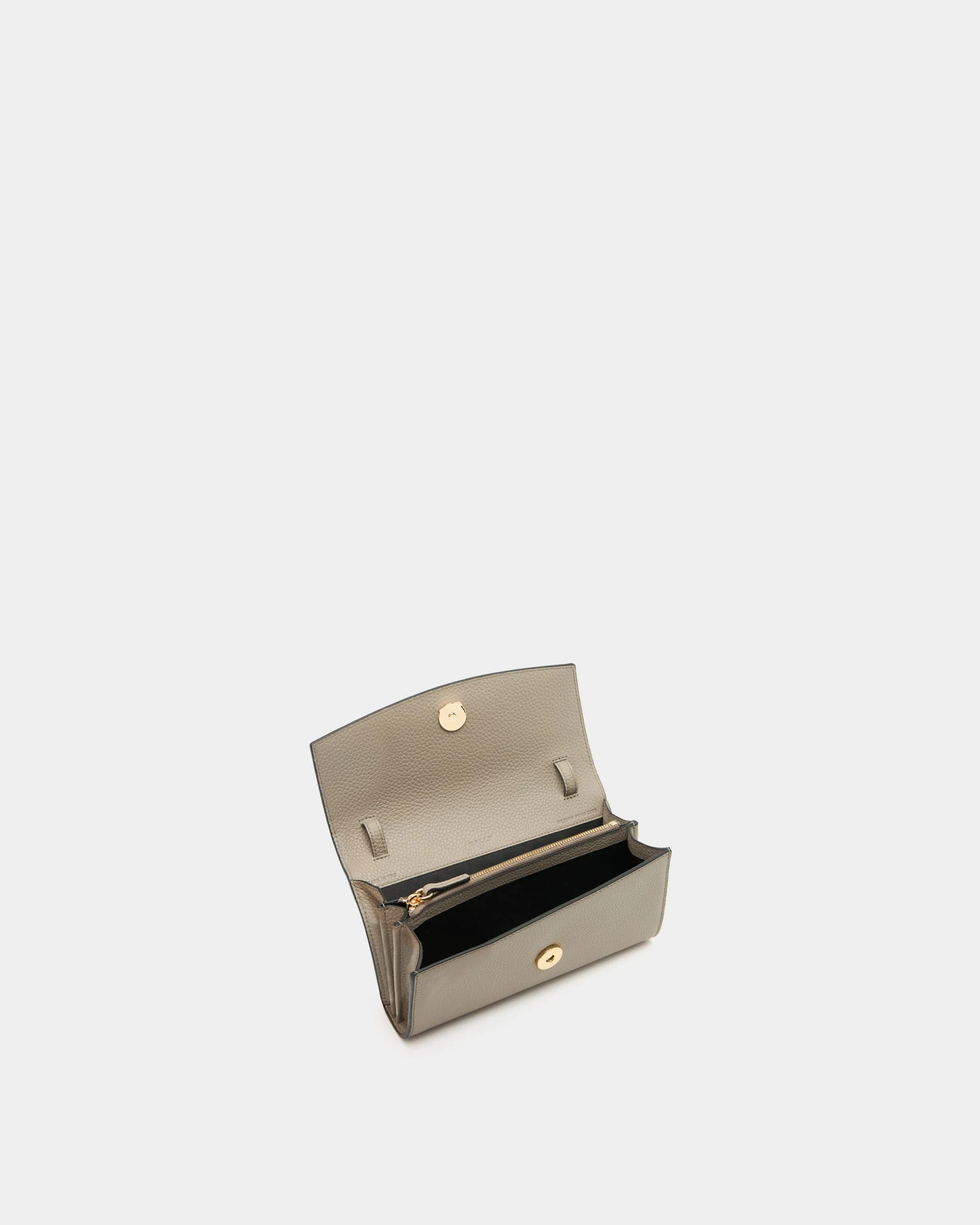 Phone Wallet in Taupe Grained Leather - Image 4