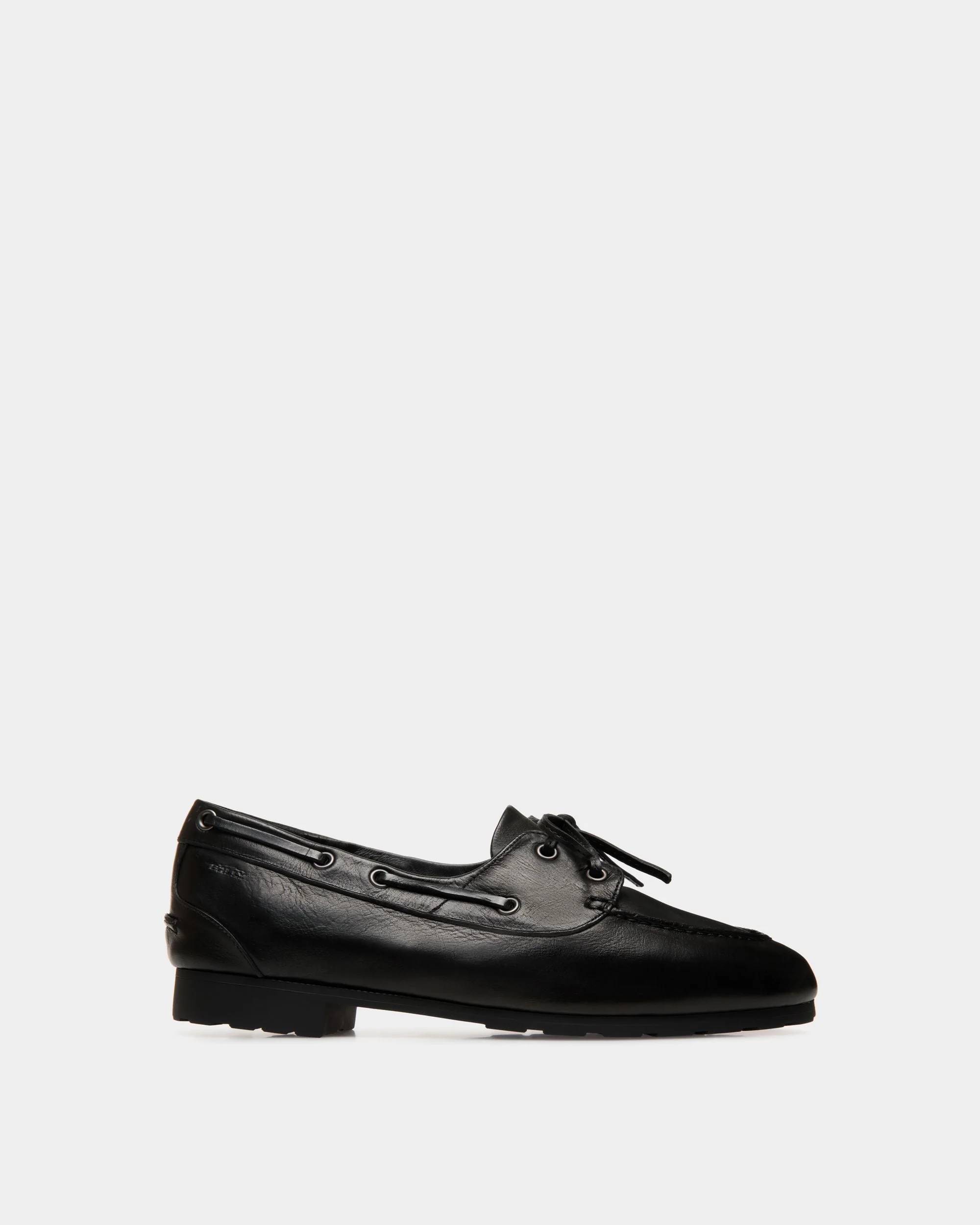 Plume Mocassin In Black Leather