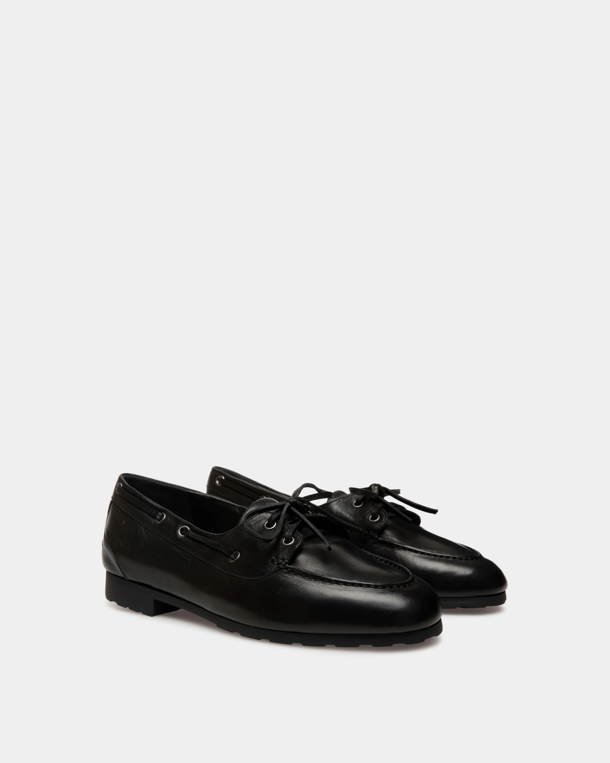 Plume Mocassin In Black Leather - Image 3