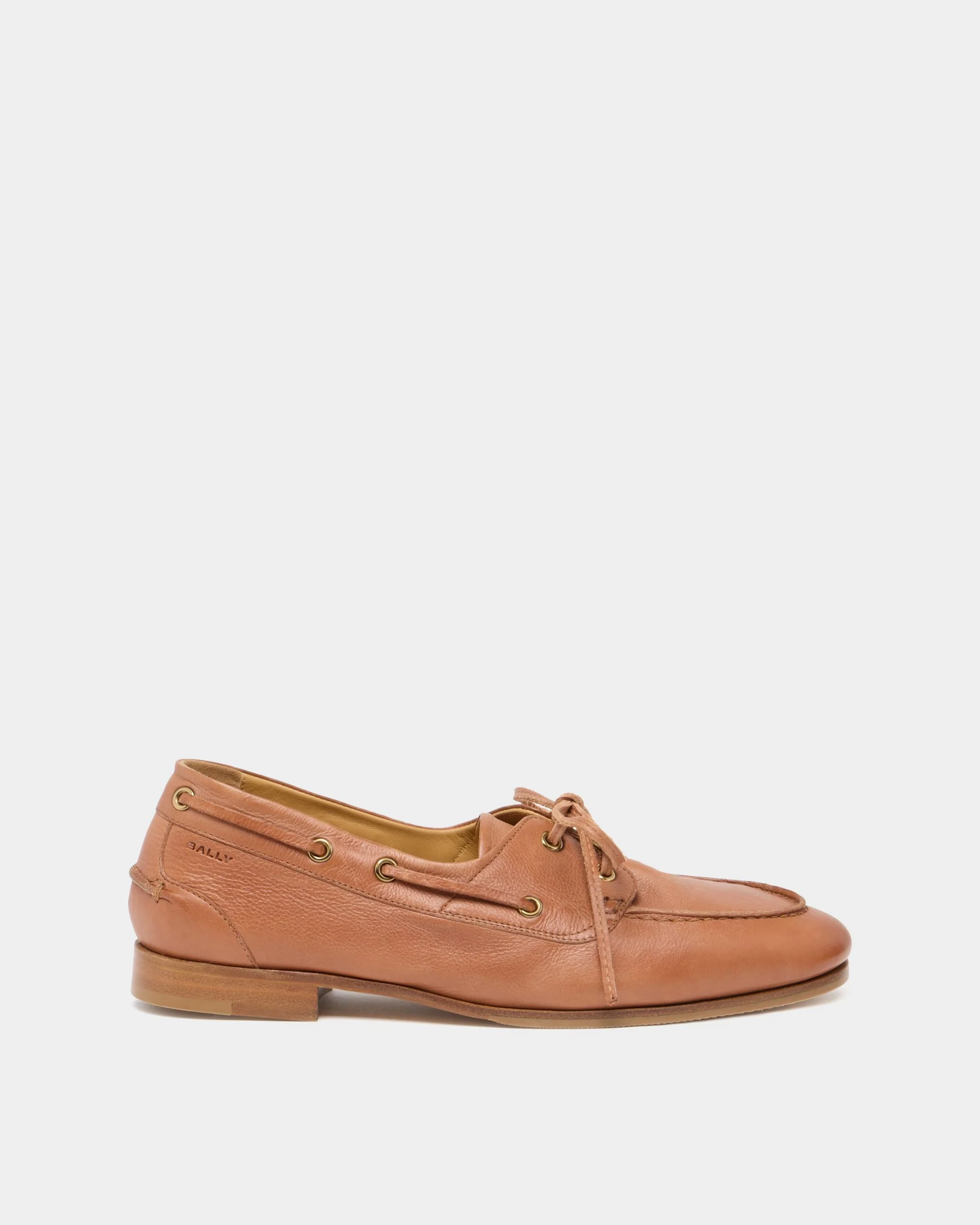 Plume Moccasin in Amber Brown Leather