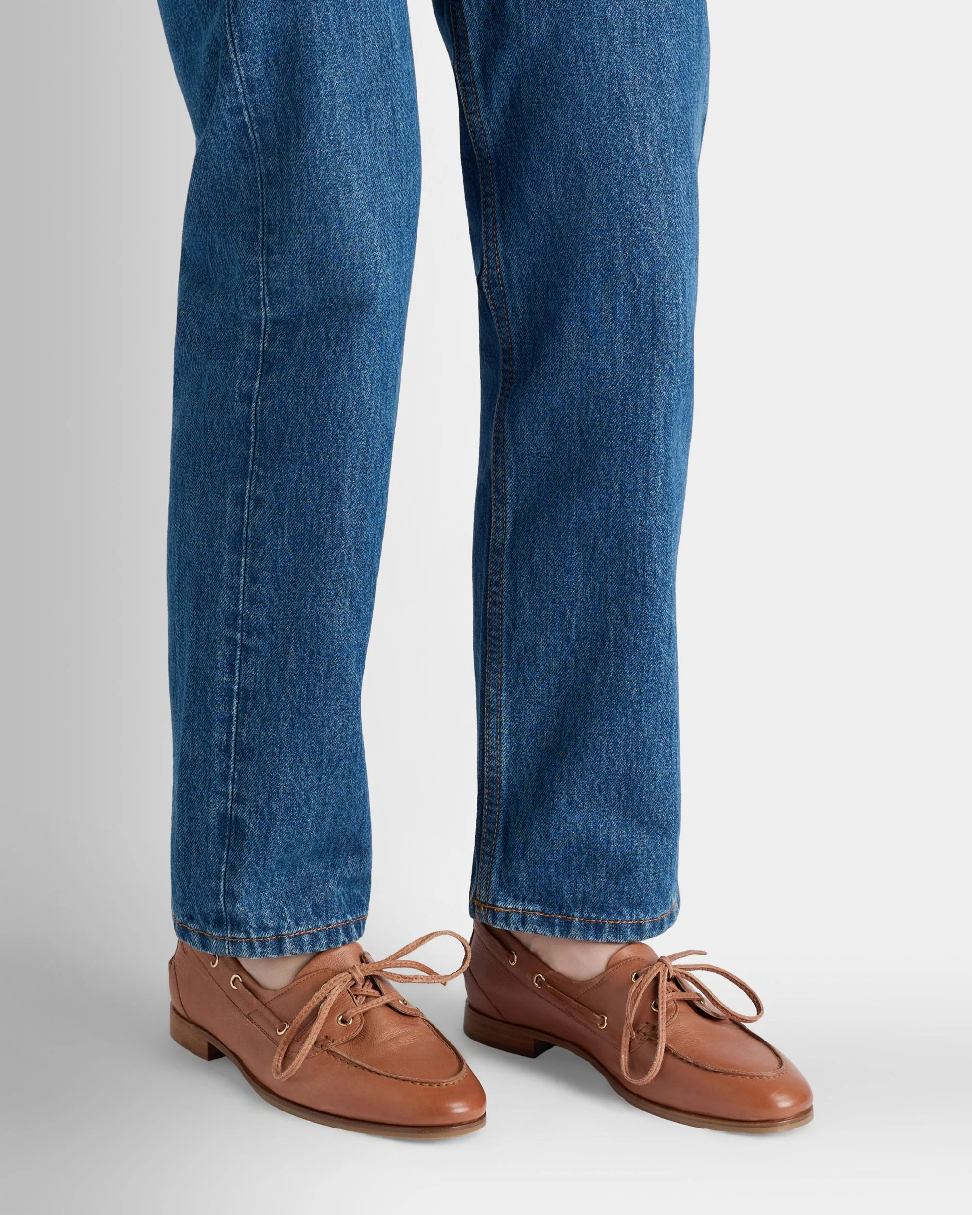 Plume Moccasin in Amber Brown Leather - Image 2