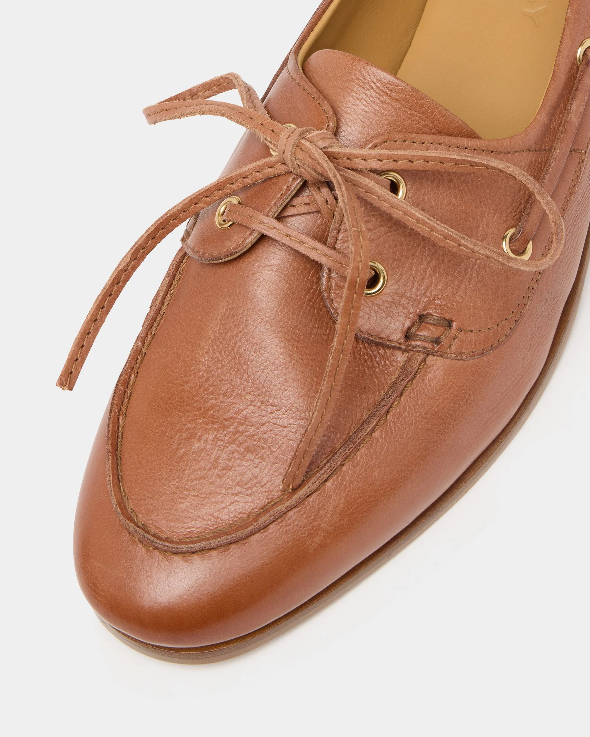 Plume Moccasin in Amber Brown Leather - Image 6