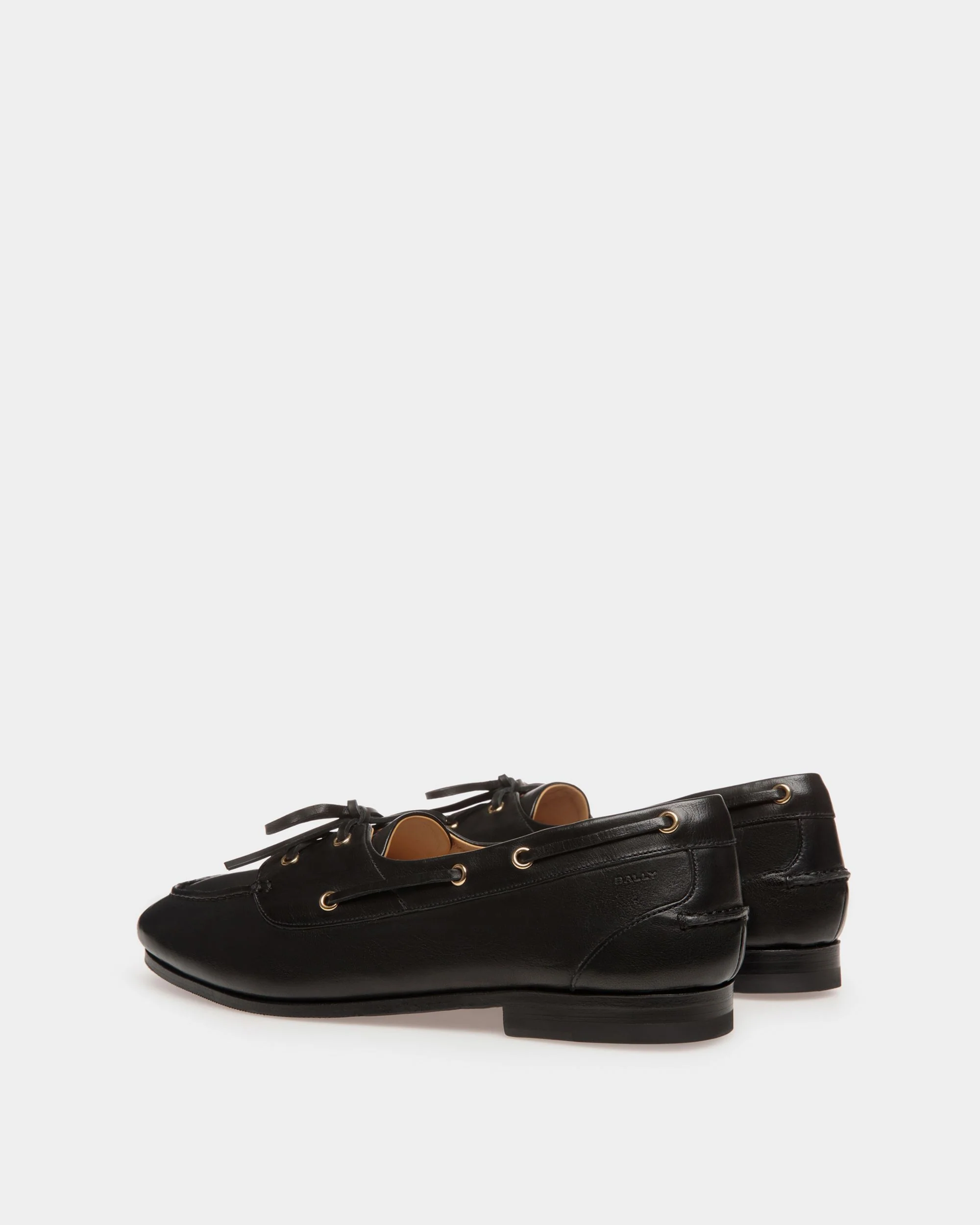 Plume Moccasin in Black Leather - Image 4