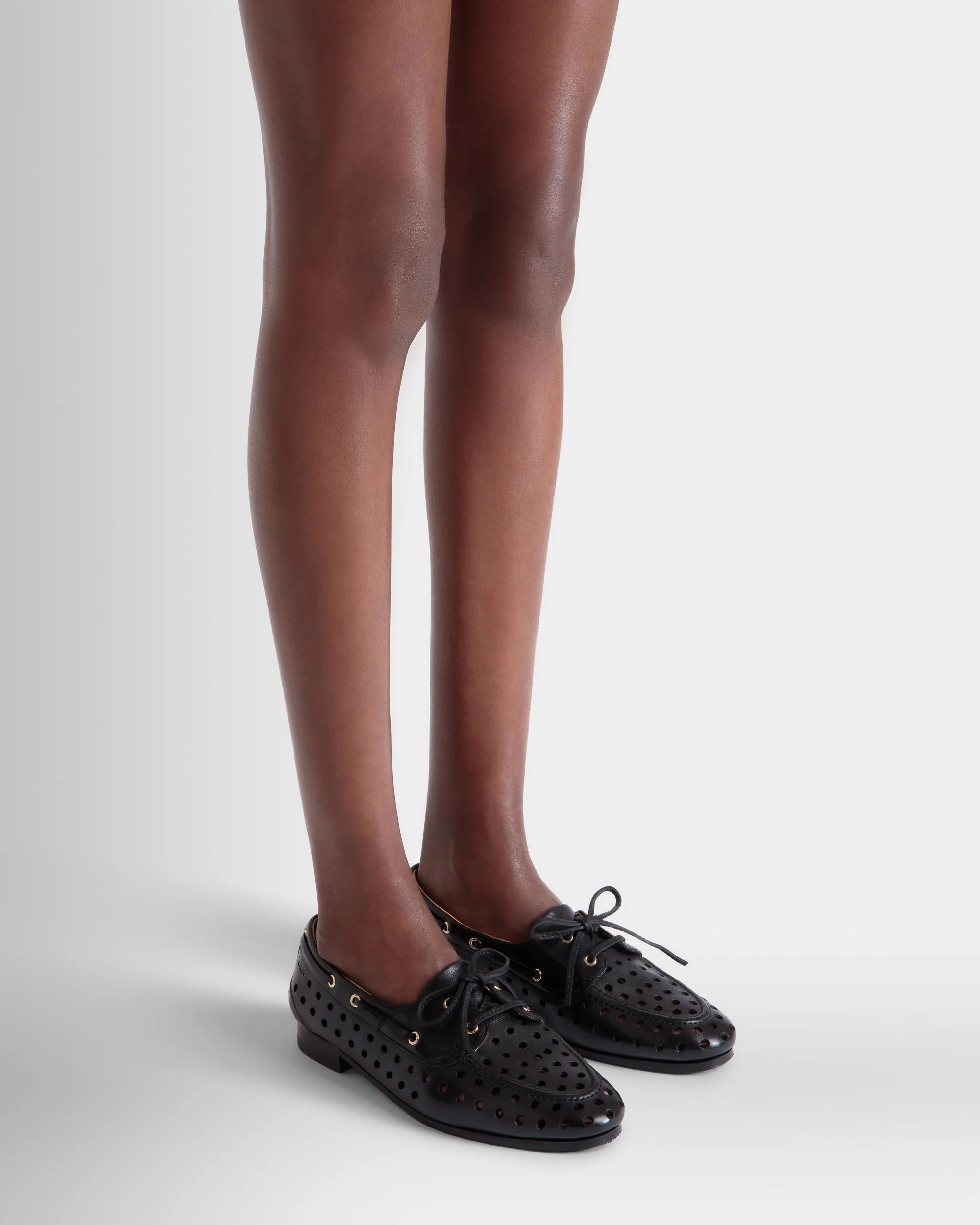 Plume Moccasin in Black Leather - Image 2