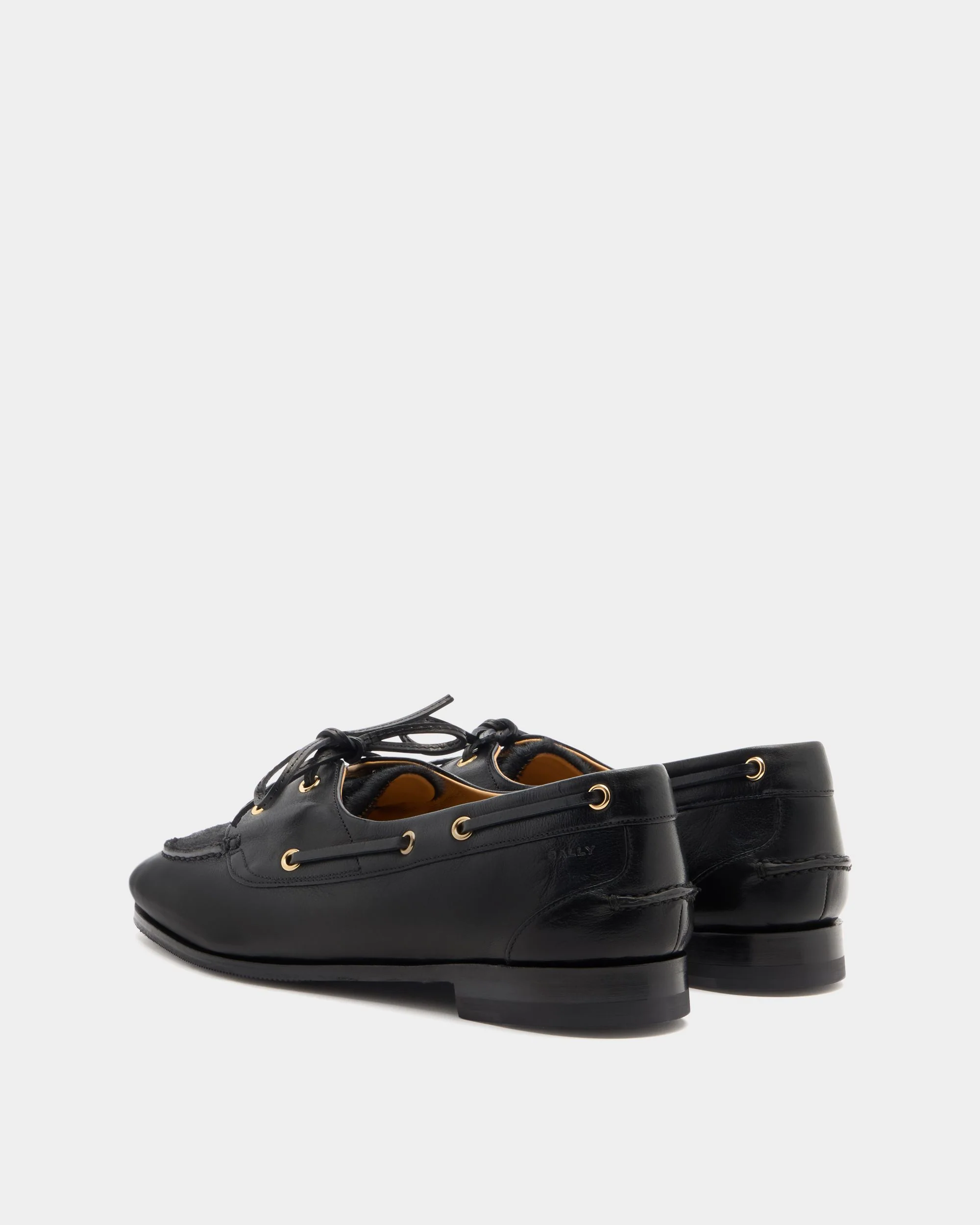 Plume Moccasin in Black Leather - Image 4