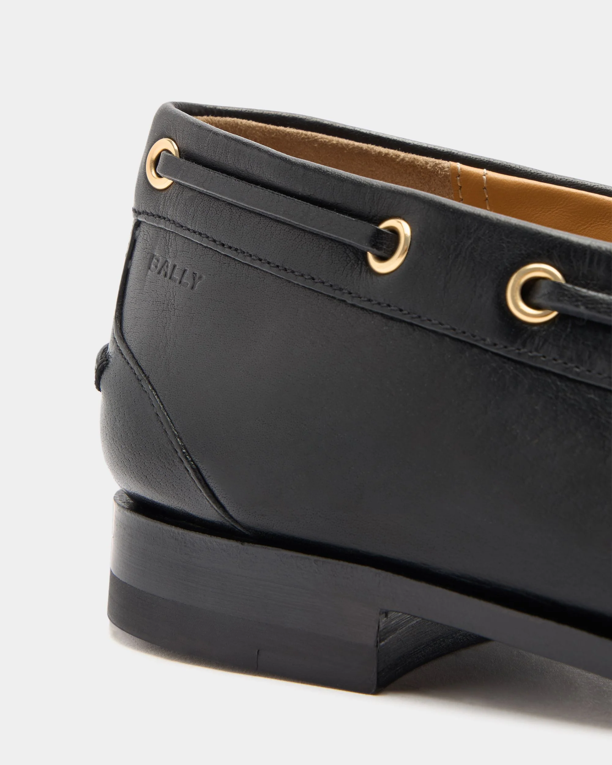 Plume Moccasin in Black Leather - Image 6
