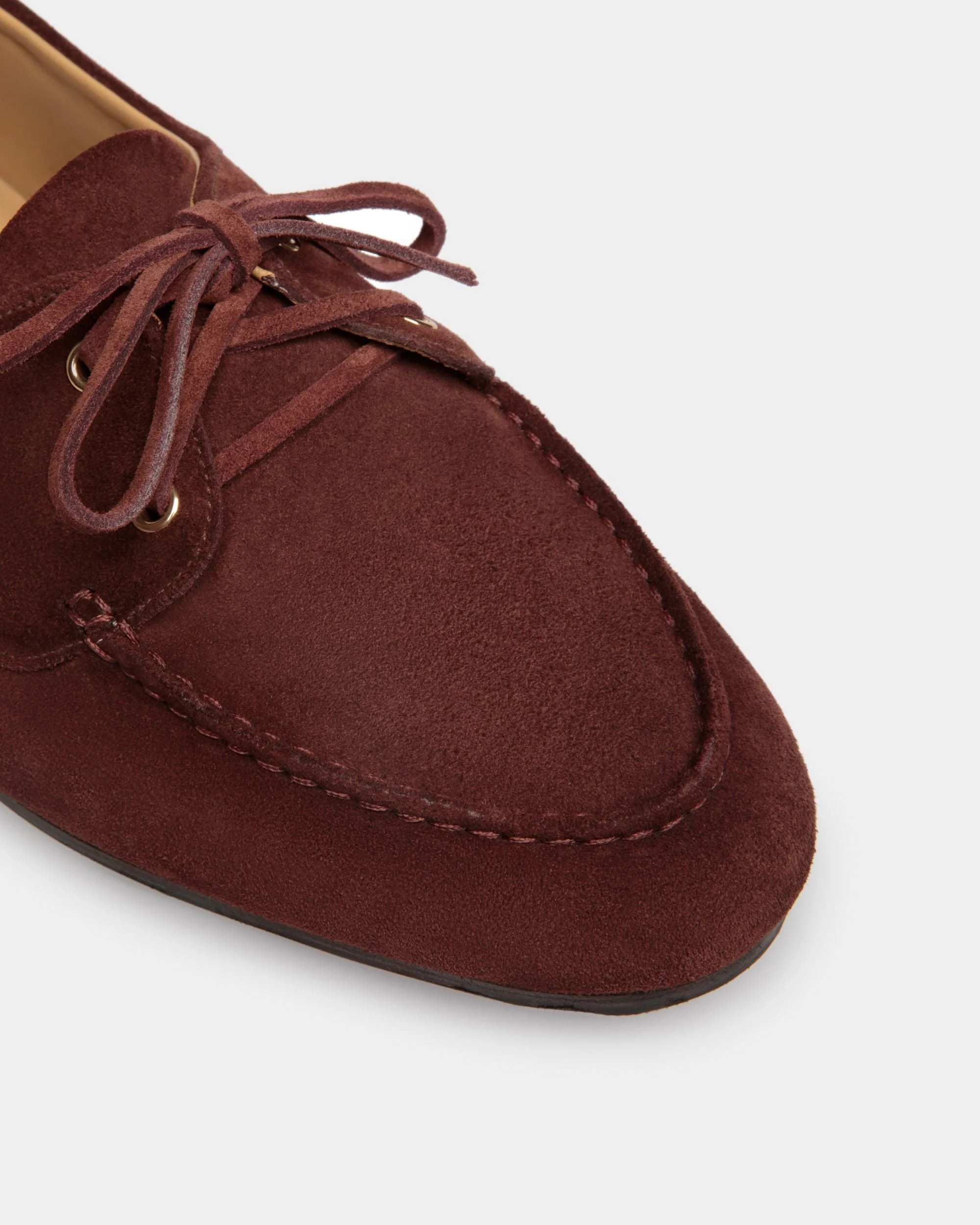 Plume Moccasin in Chestnut Brown Suede - Image 4