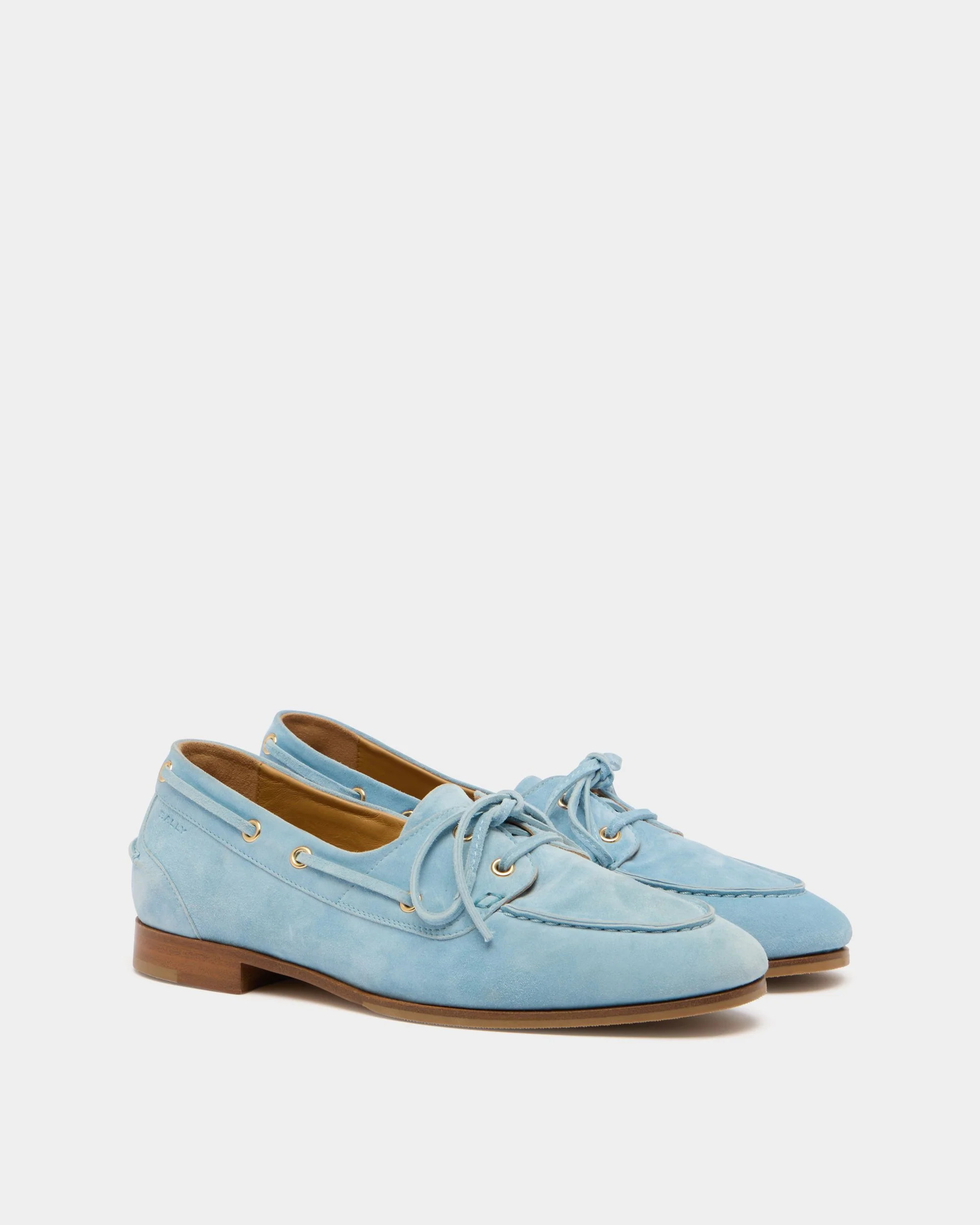 Plume Moccasin in Light Blue Suede - Image 2