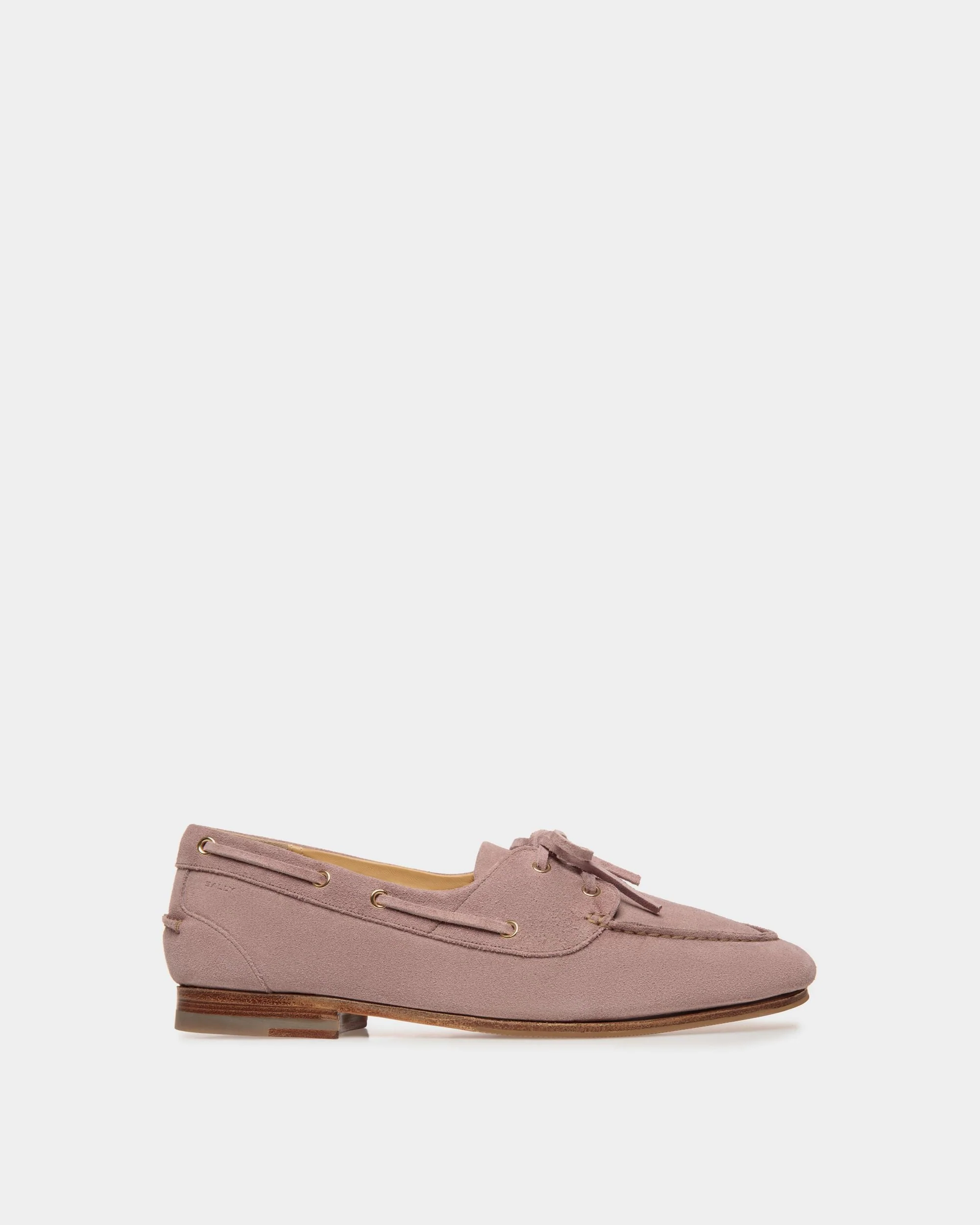 Plume Moccasin in Light Mauve Suede