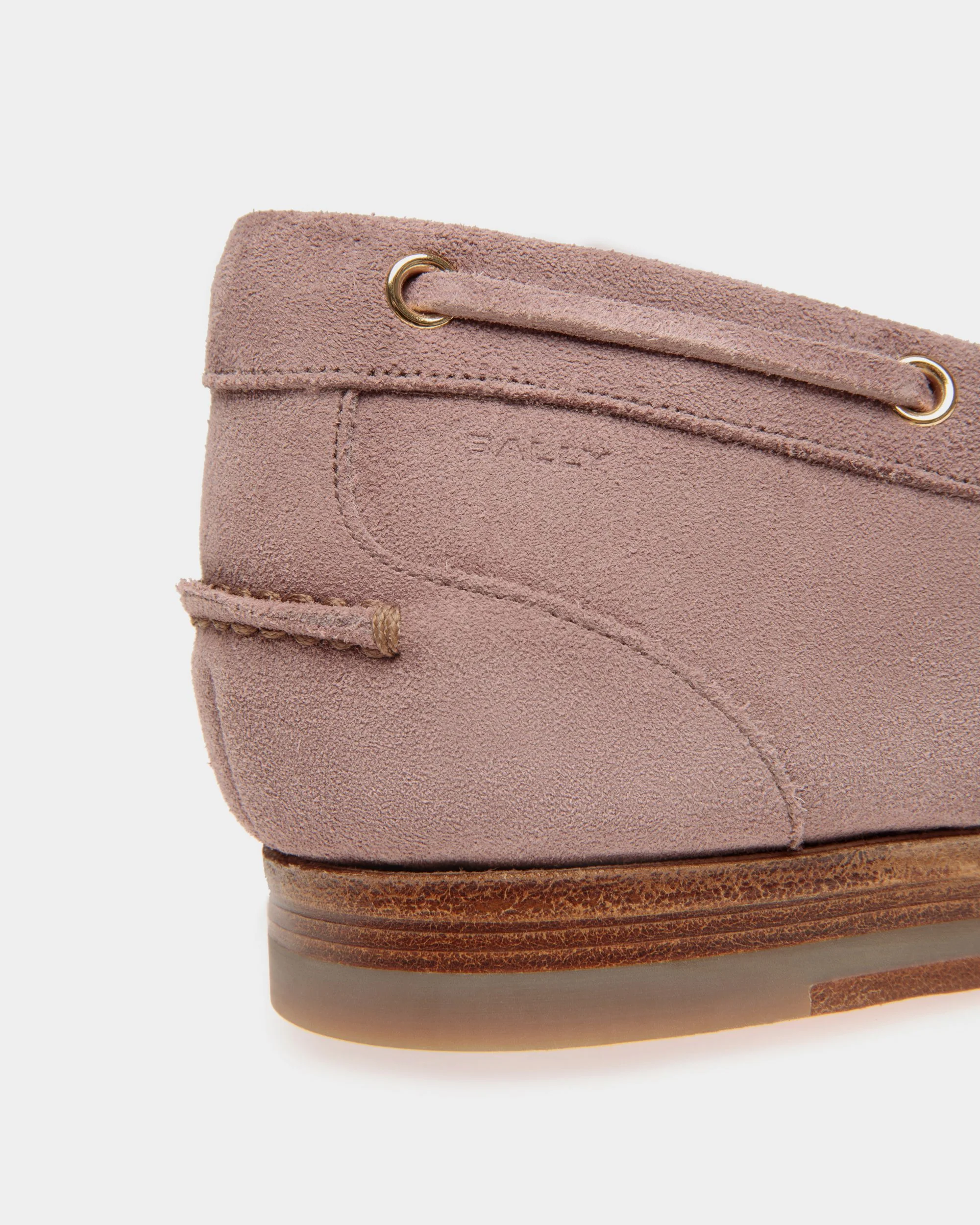 Plume Moccasin in Light Mauve Suede - Image 5