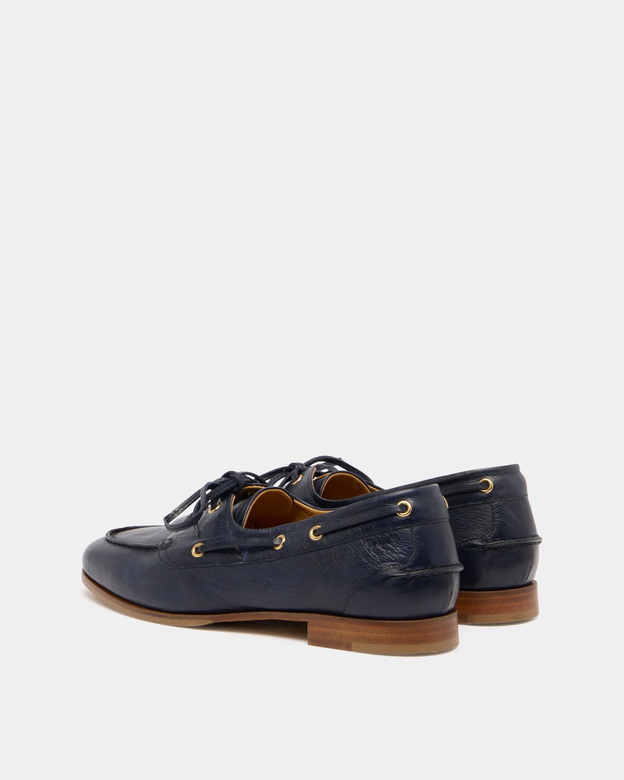 Plume Moccasin in Navy Blue Leather - Image 4