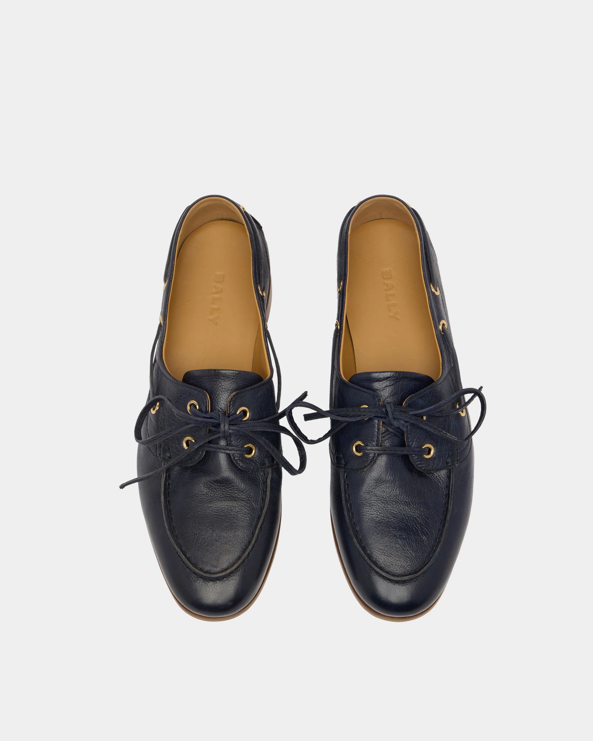 Plume Moccasin in Navy Blue Leather - Image 5