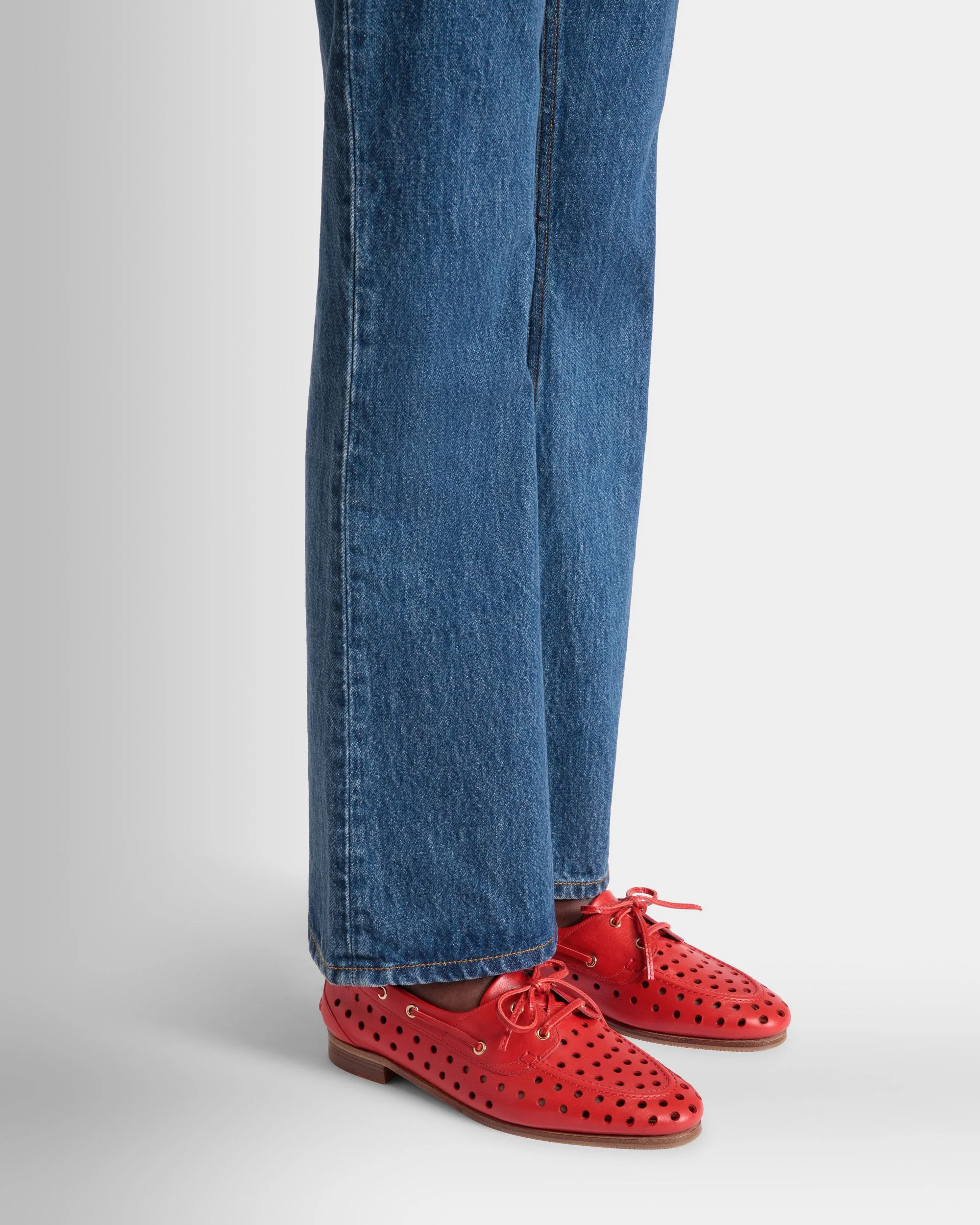 Plume Moccasin in Red Leather - Image 2