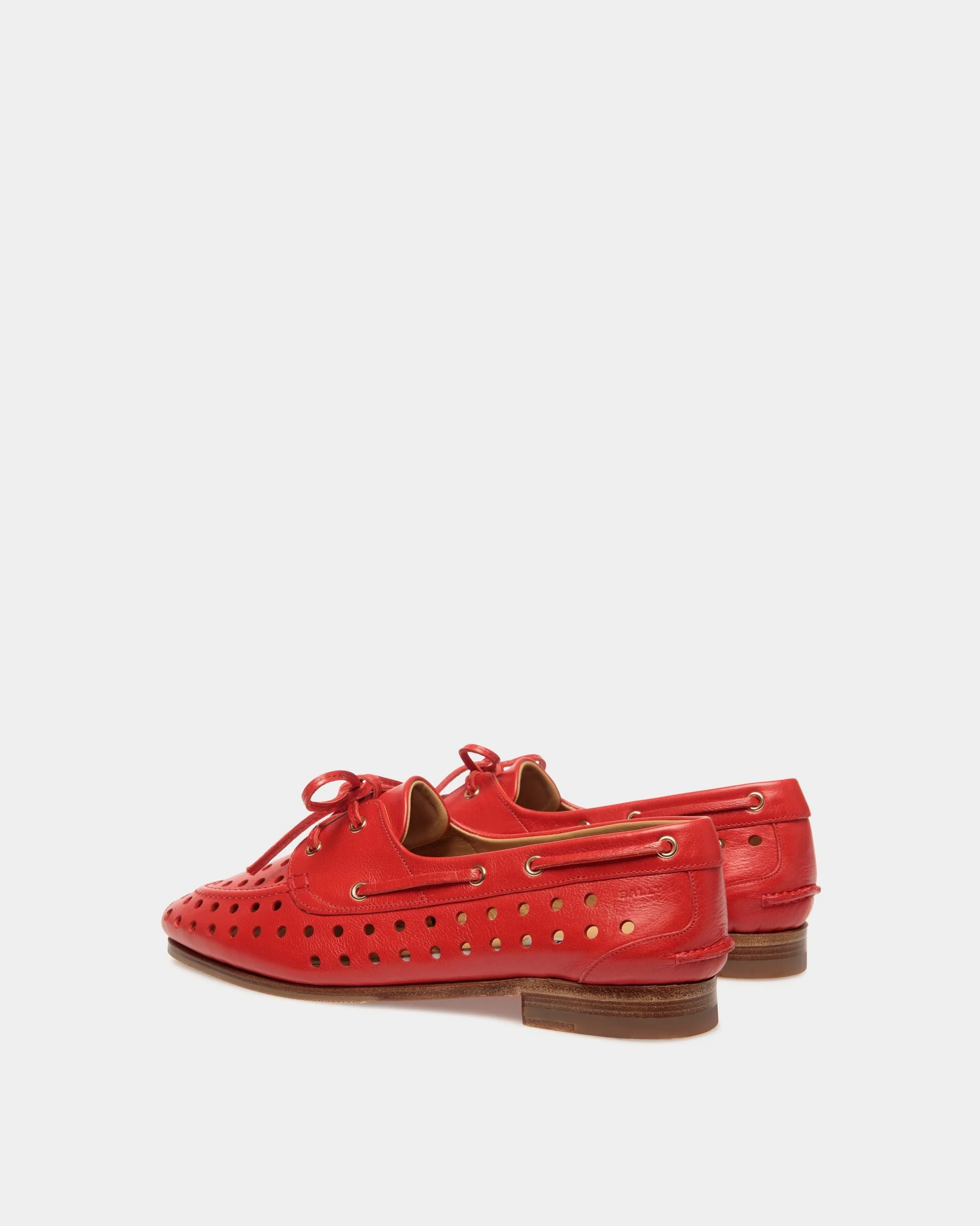 Plume Moccasin in Red Leather - Image 4