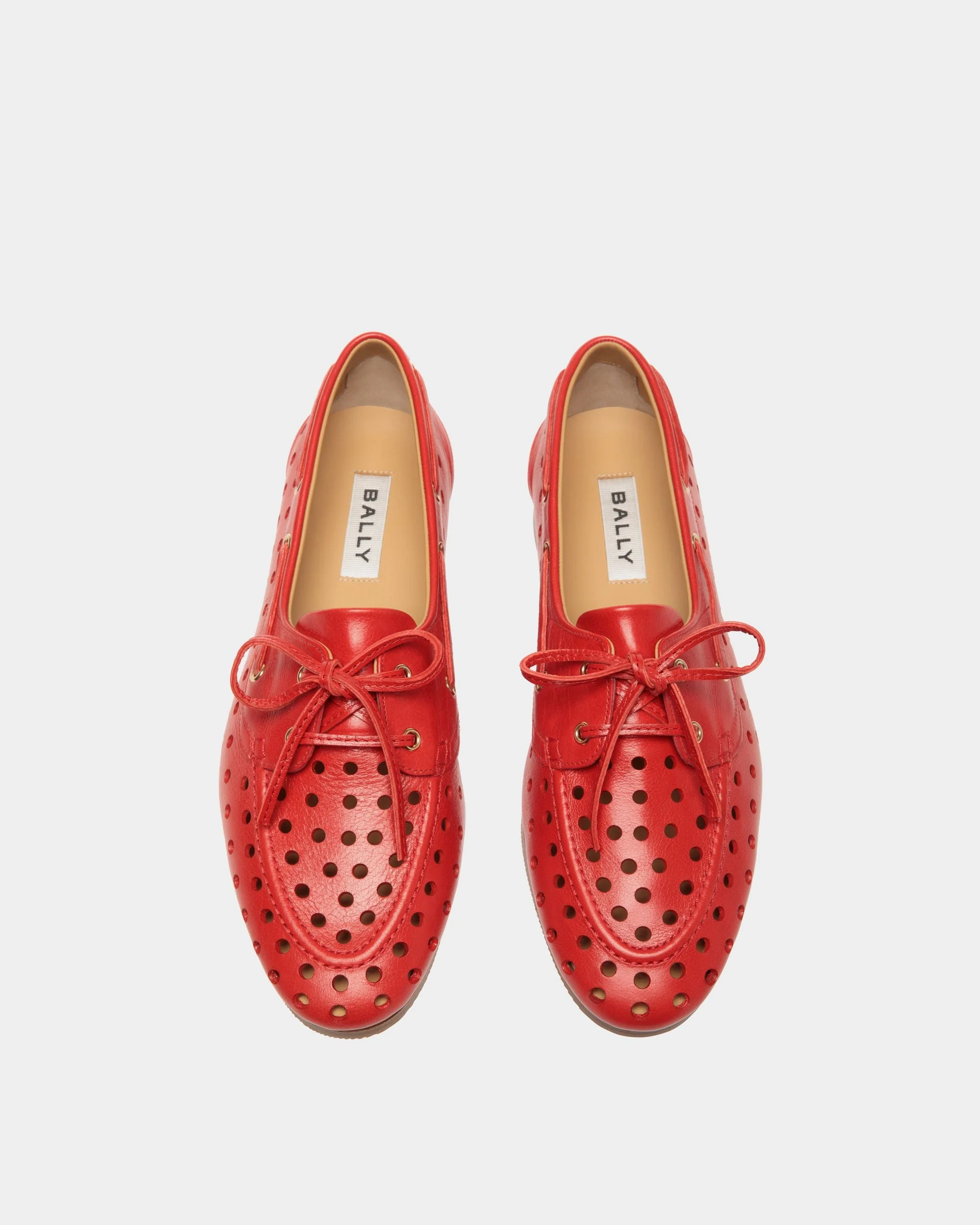Plume Moccasin in Red Leather - Image 5