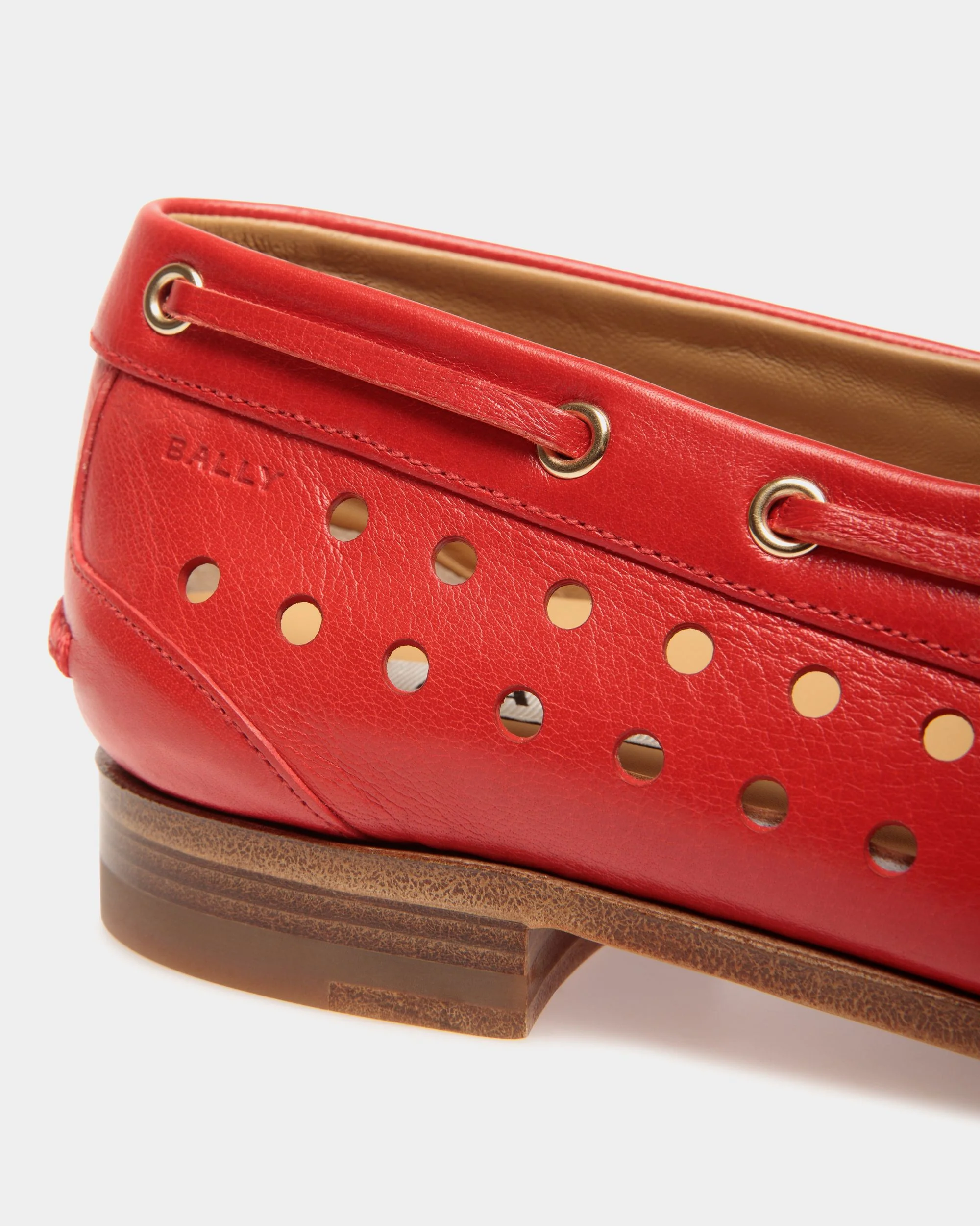 Plume Moccasin in Red Leather - Image 6