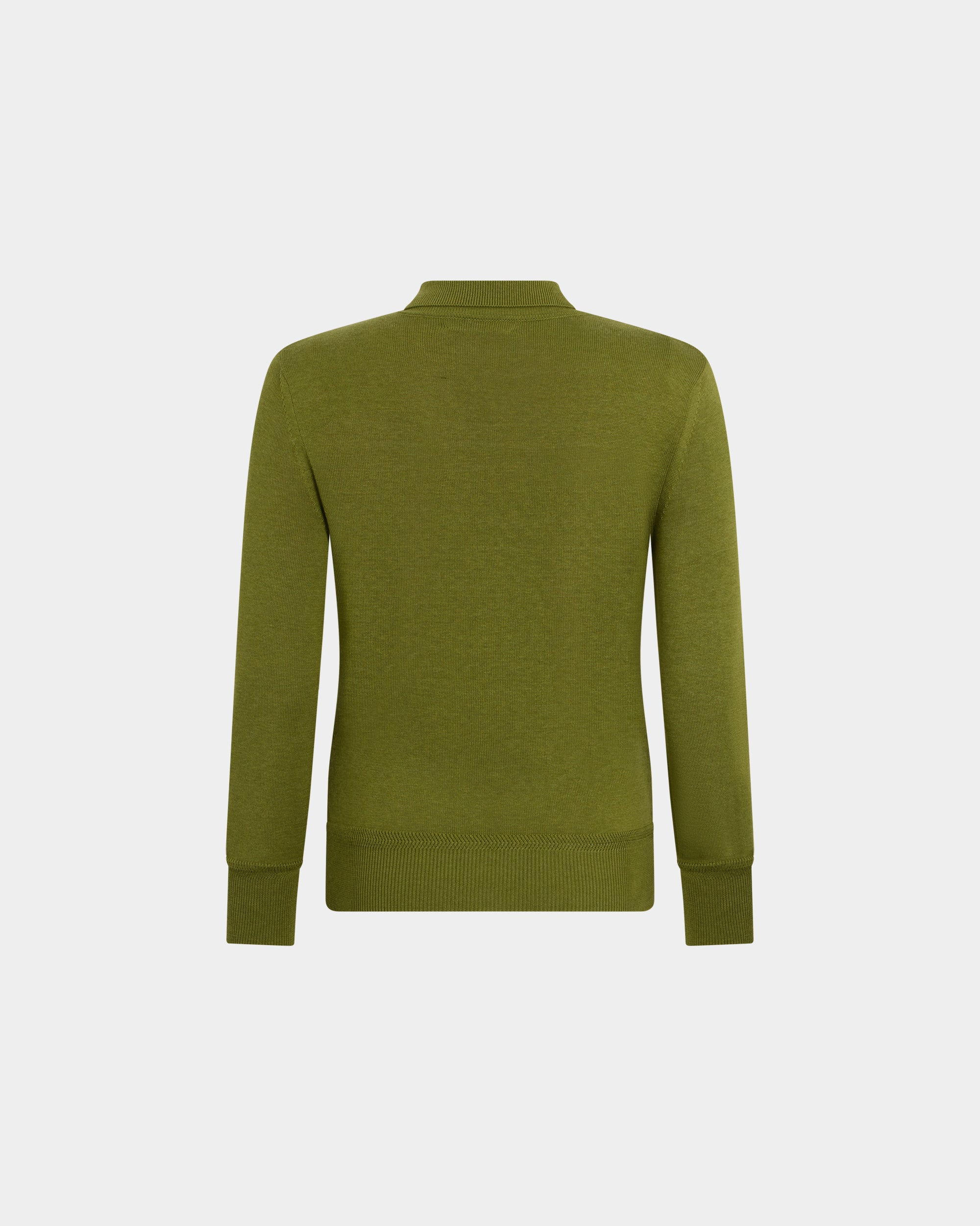 Polo Shirt in Matcha Green Cotton And Silk - Image 7