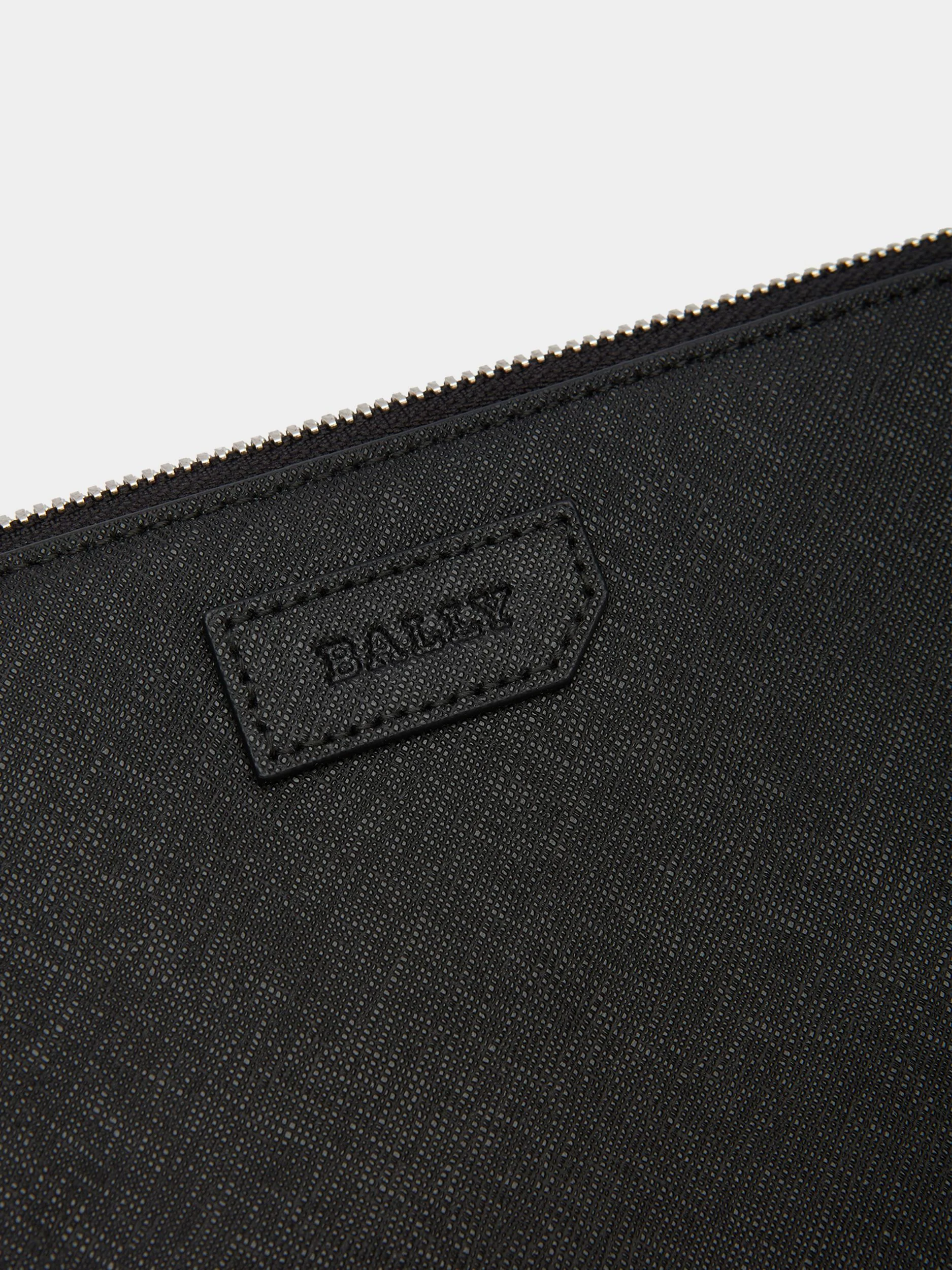 Pouch in Black Embossed Leather - Image 5