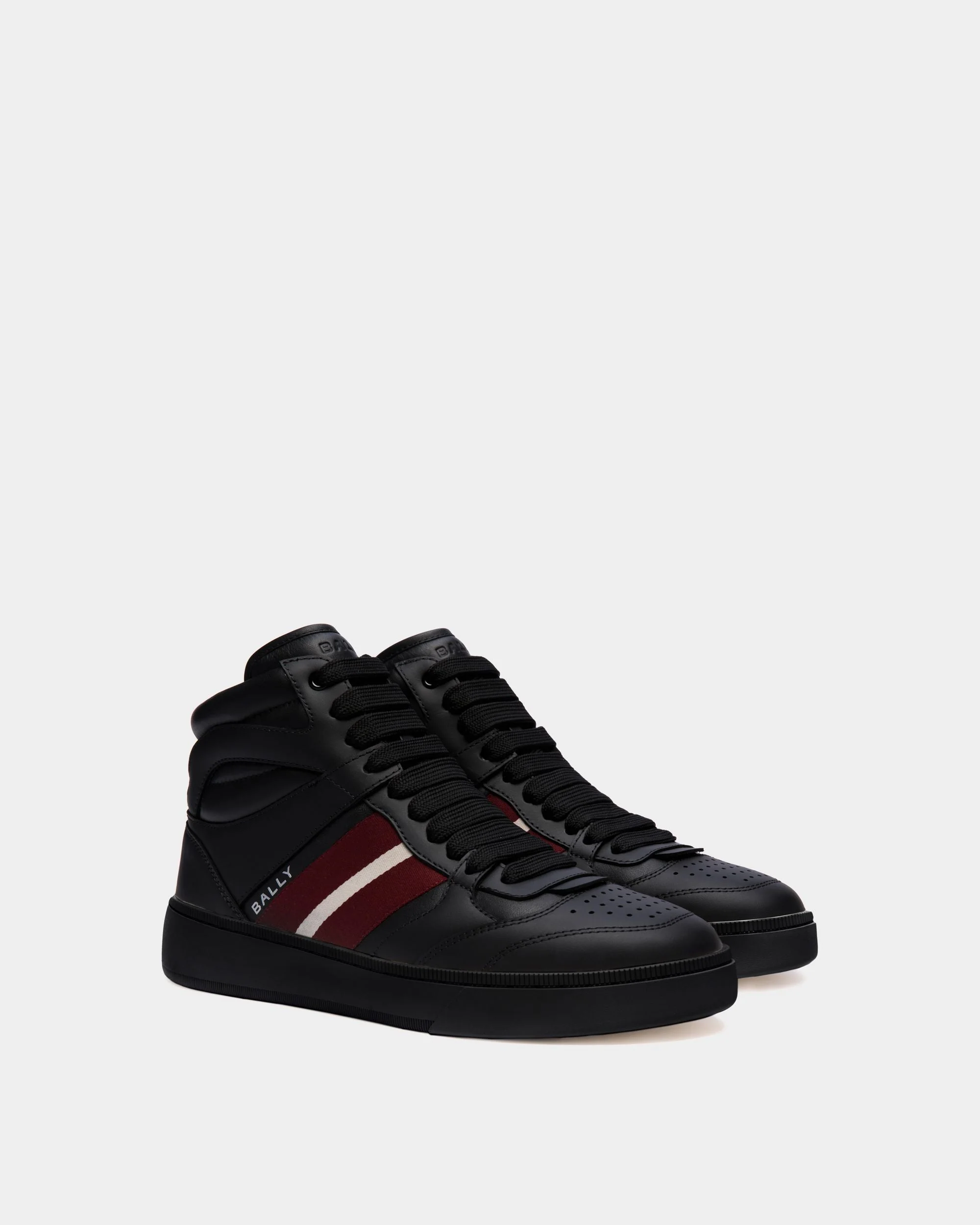 Raise High-top Sneaker in Black Leather - Image 2