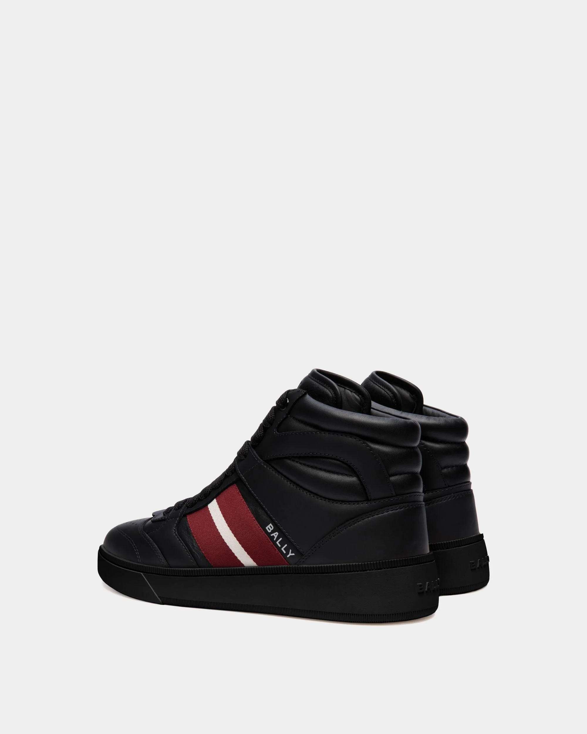 Raise High-top Sneaker in Black Leather - Image 3