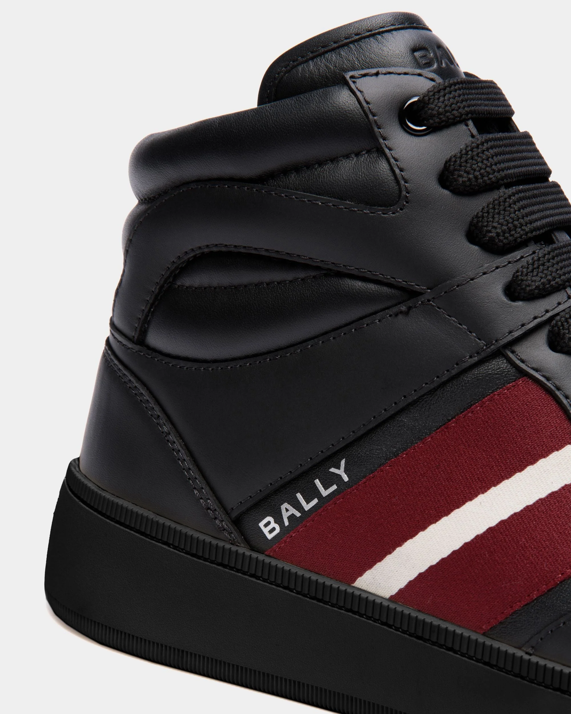 Raise High-top Sneaker in Black Leather - Image 5
