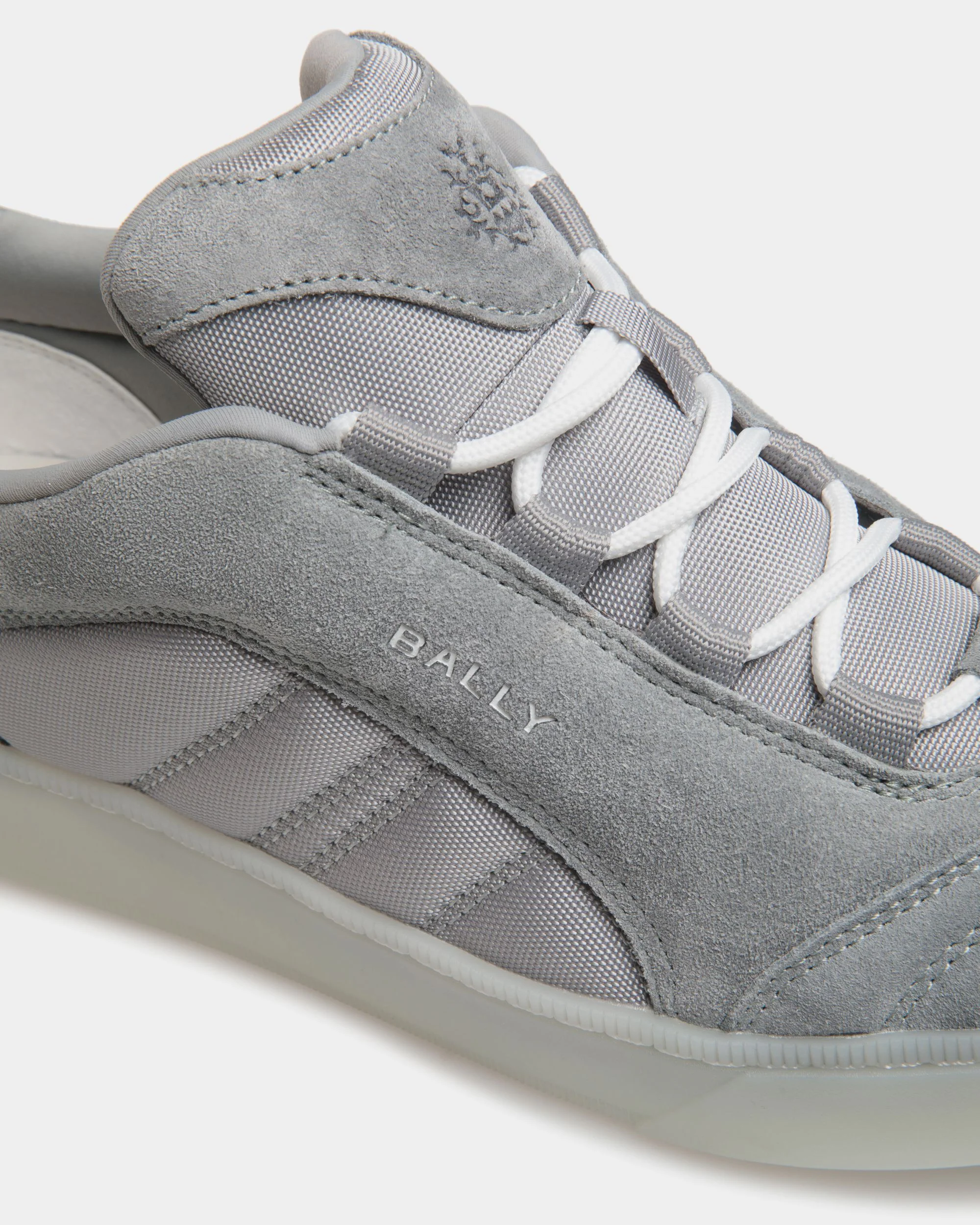 Raise Sneaker in Light Grey Suede Leather and Nylon - Image 6